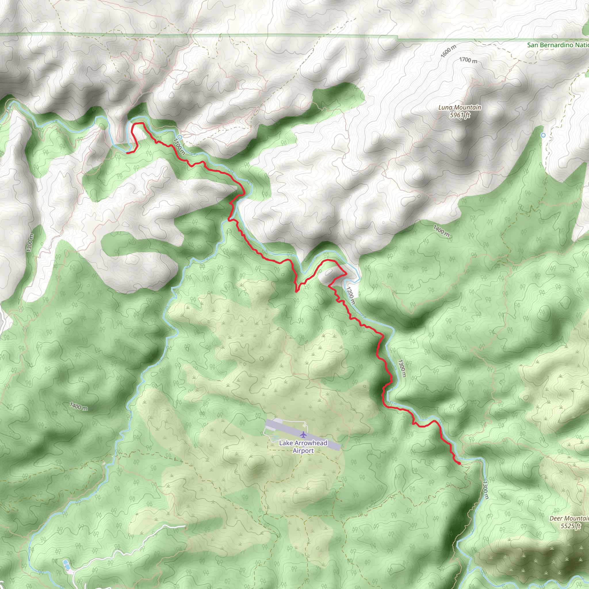 Deep Creek via Pacific Crest Trail mobile static map