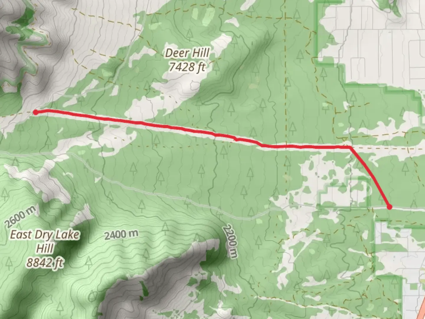 An image depicting the trail Shadow Trail and its surrounding area.
