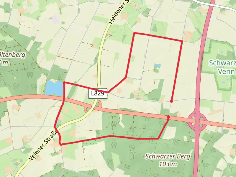 Waterberg and Quellenroute Heiden rot Loop