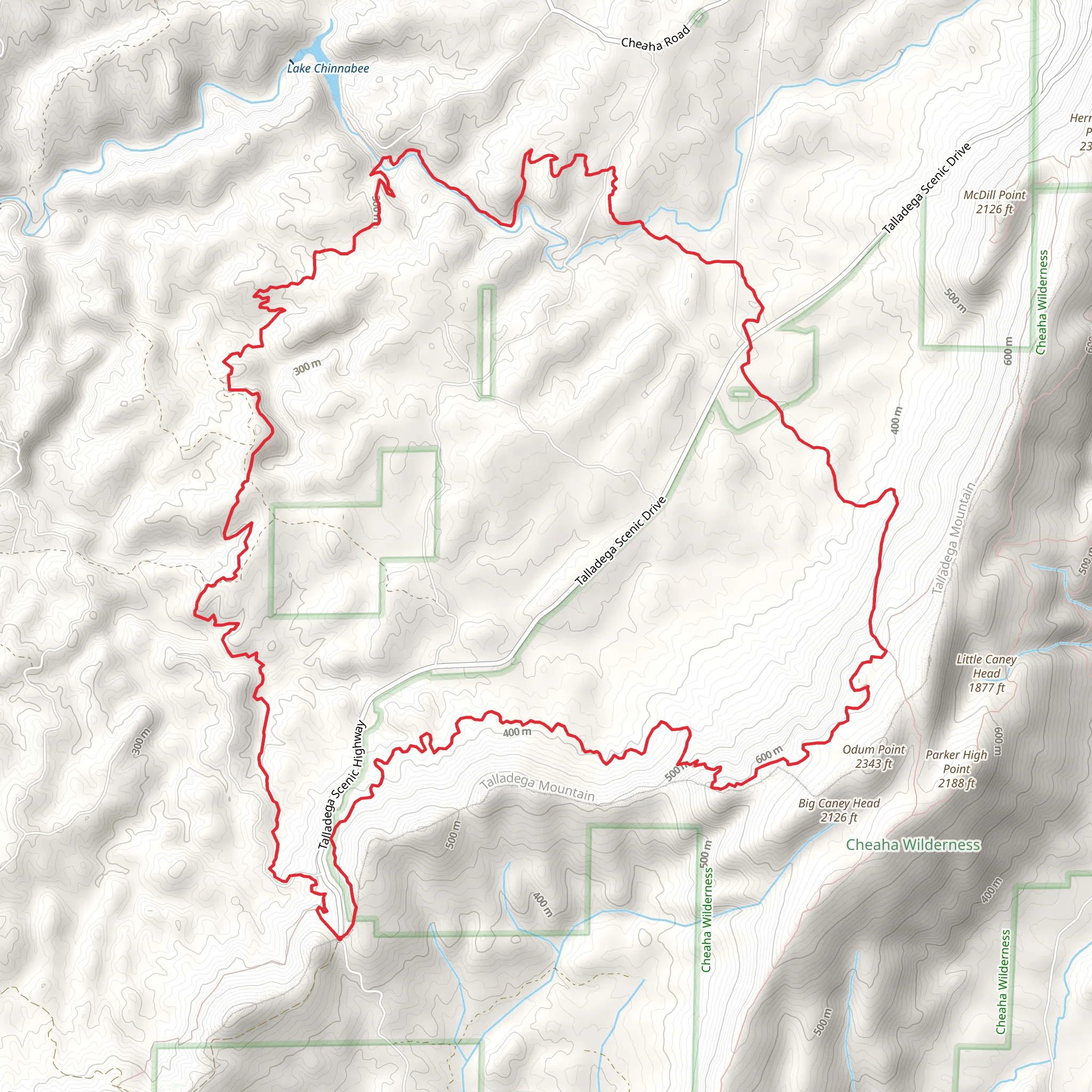 Lake Chinnabee - Skyway Hiking Loop Trail mobile static map