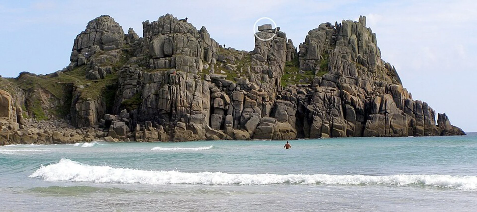 An image depicting the trail Cribba Head, Logan Rock and Pednvounder Beach Loop from Penberth and its surrounding area.