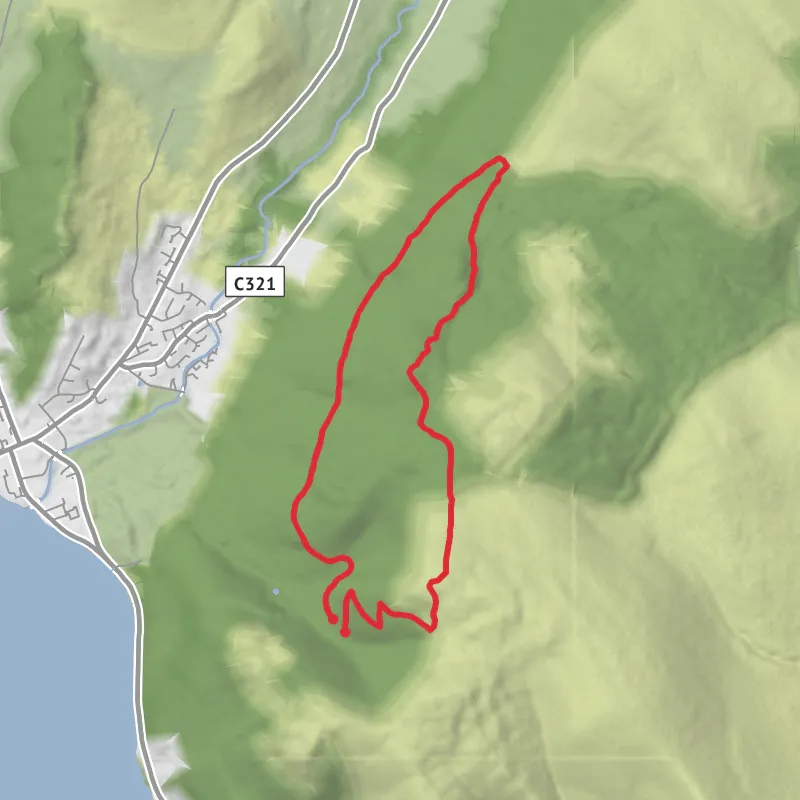A map preview of the recording Hike from Newry, Mourne and Down.