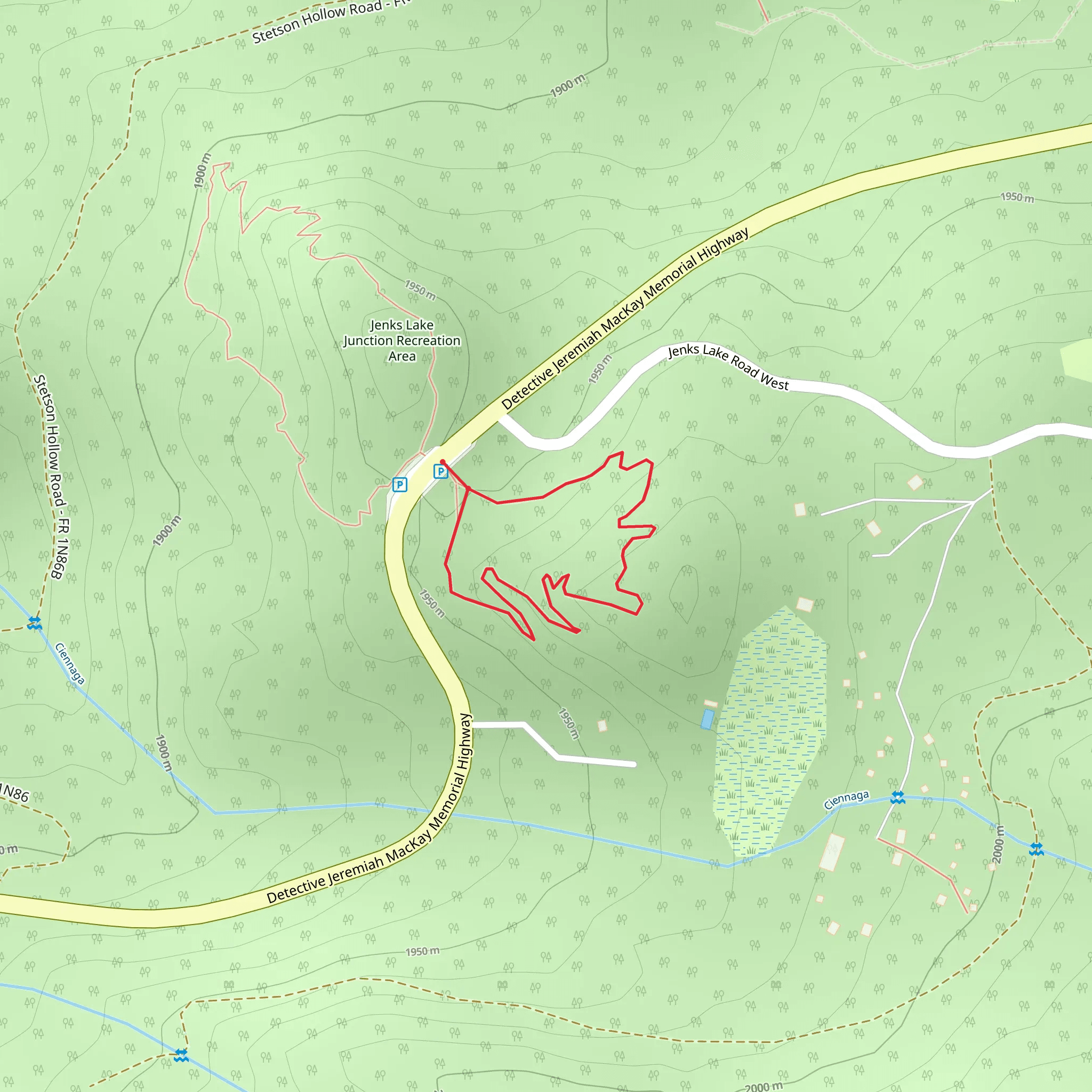 Whispering Pines Trail mobile static map