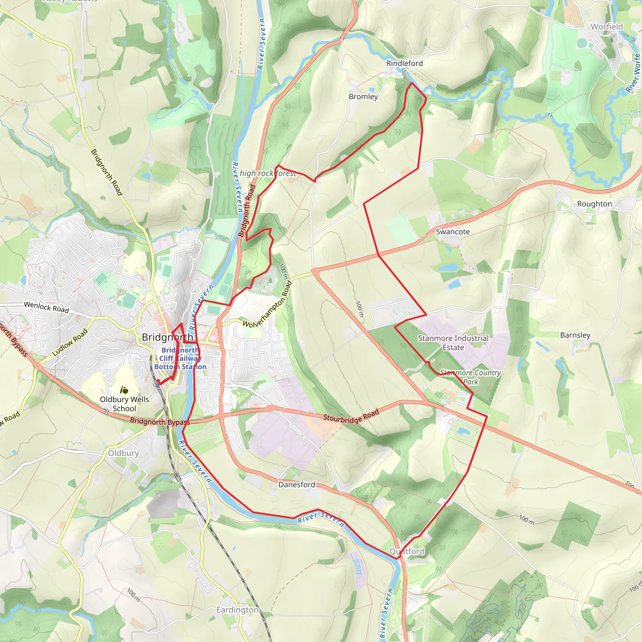 High Rock, Bridgenorth and the River Severn (11) mobile static map