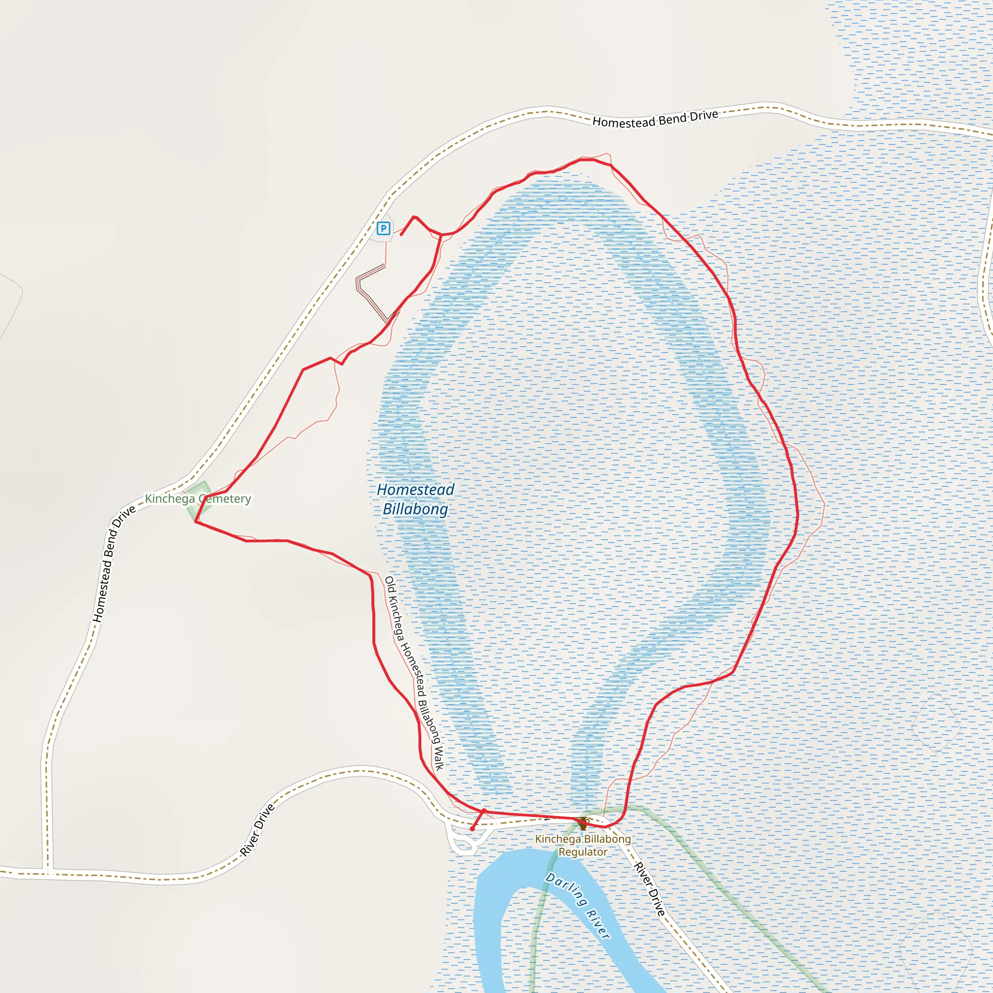 Kinchega Homestead Billabong Walk mobile static map