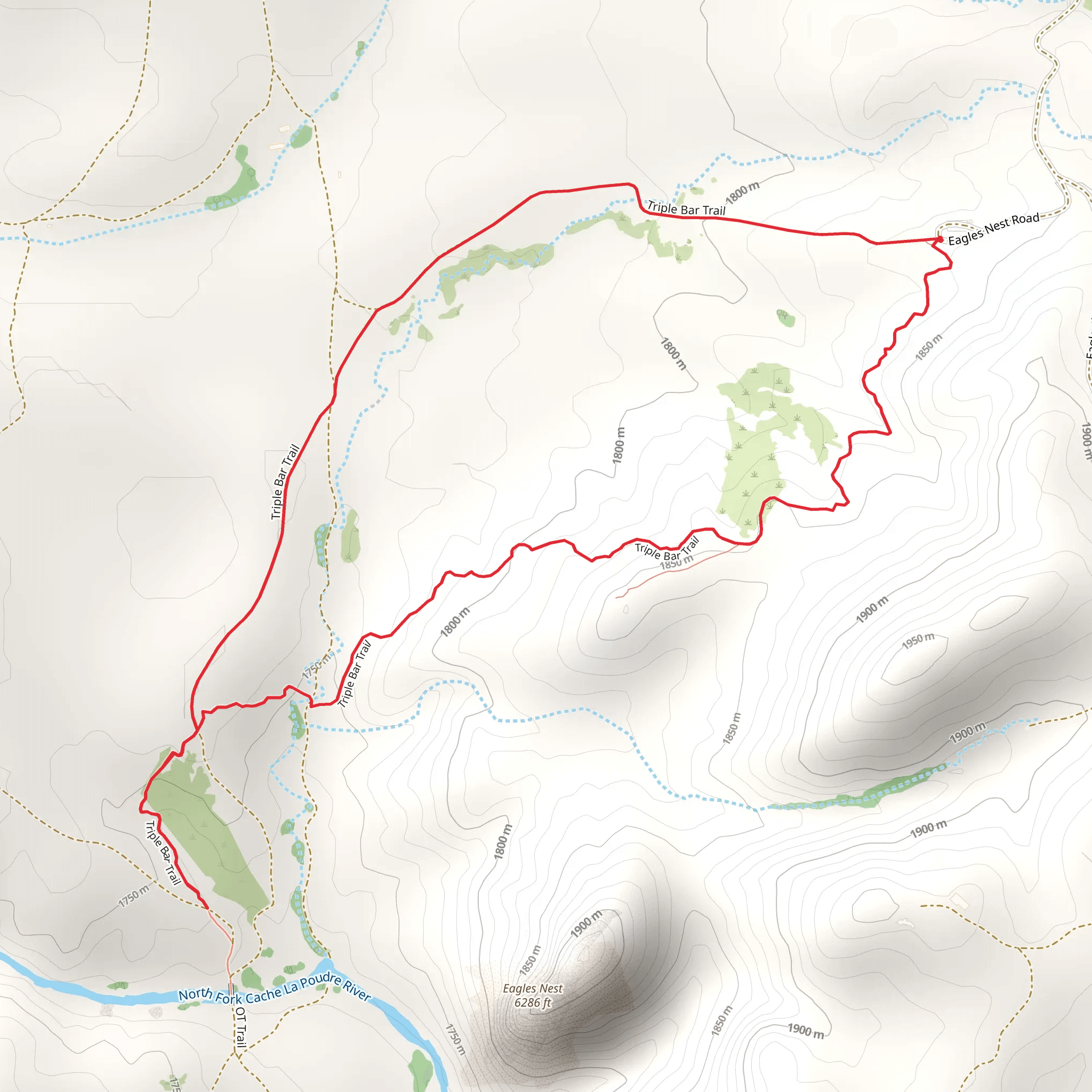 Triple Bar Loop Trail mobile static map