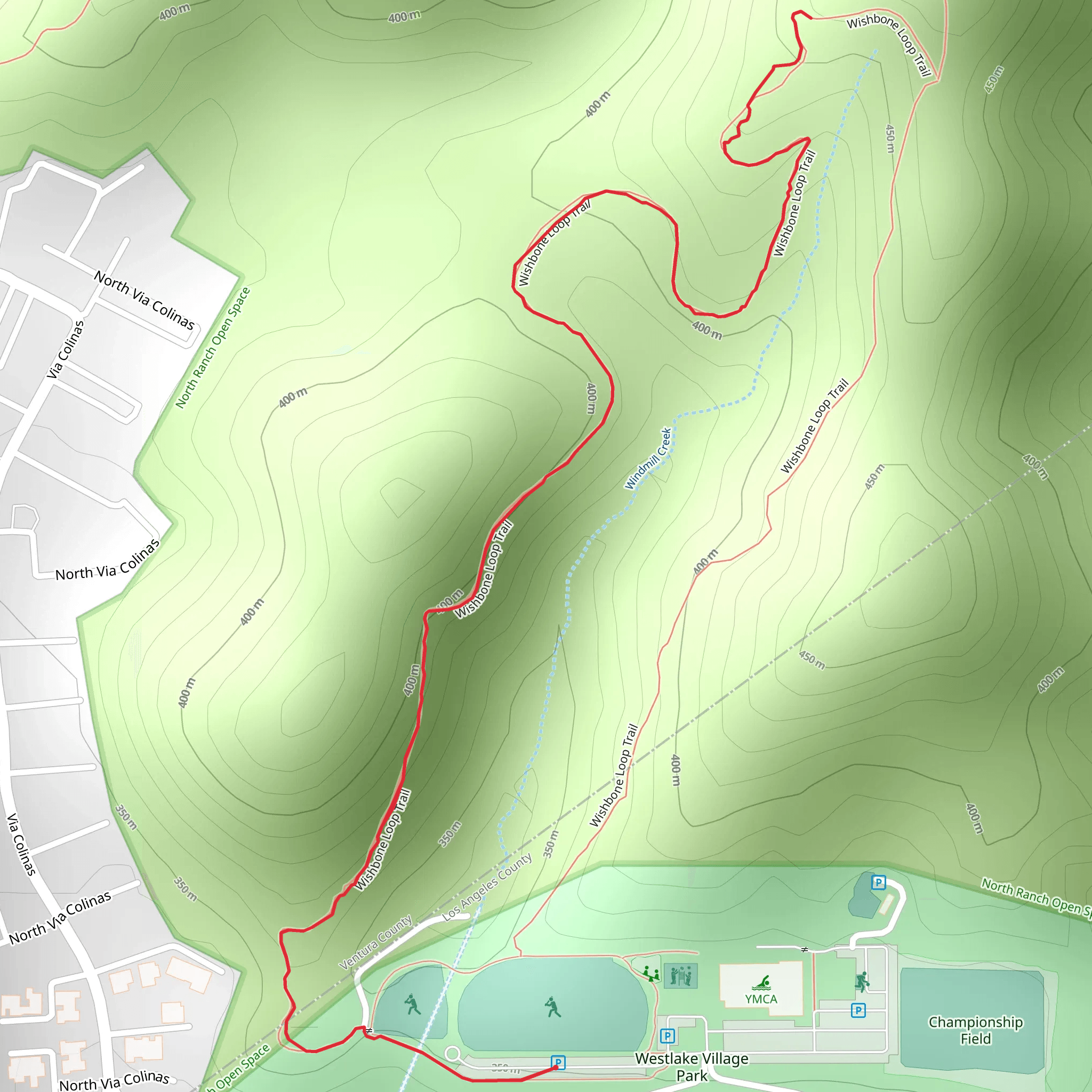 Wishbone Trail - Short mobile static map