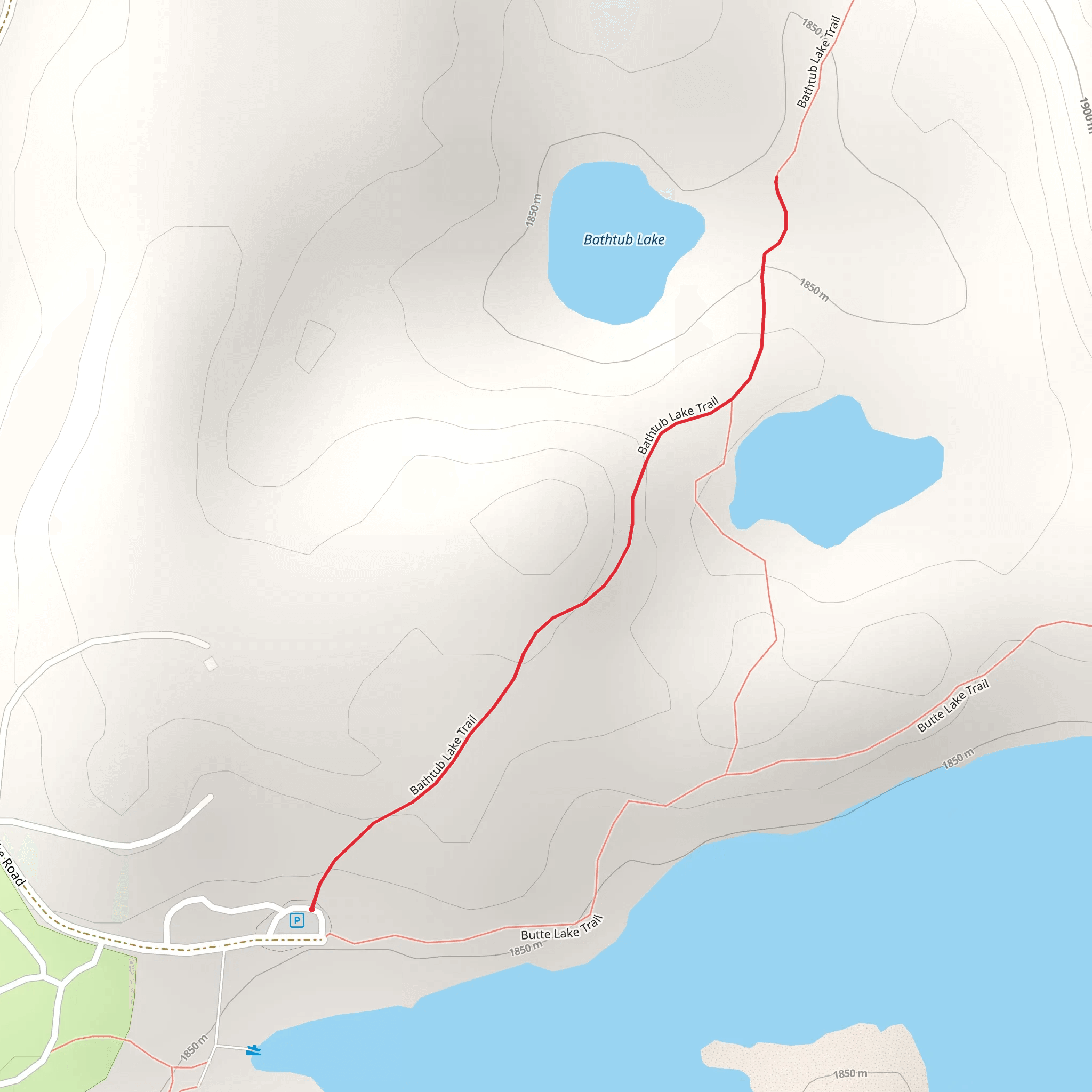 Bathtub Lake Trail mobile static map