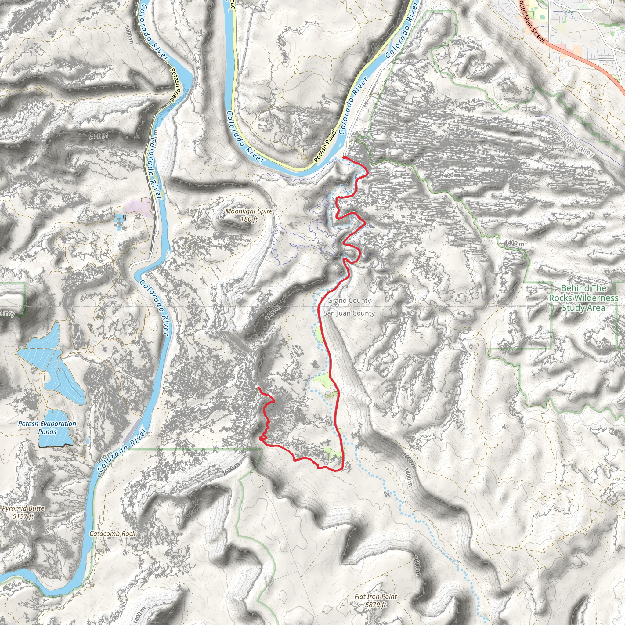 Hurrah Pass via Kane Springs Road mobile static map