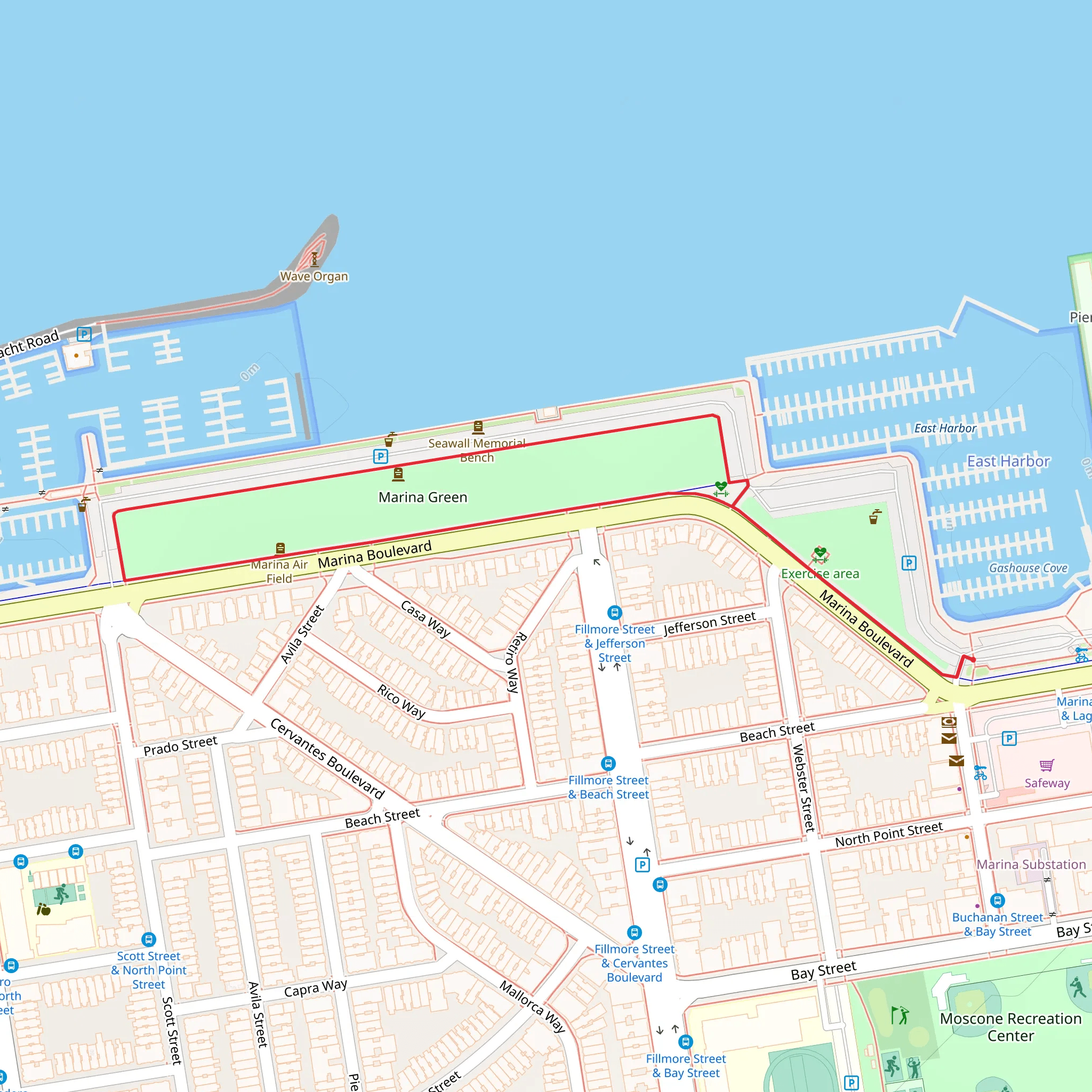 Marina Green Loop mobile static map