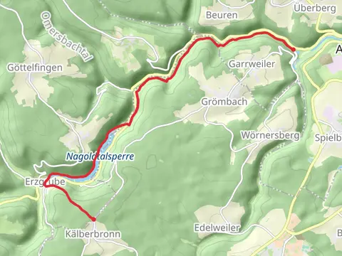 Nagoldtalsperre via Heimatrunde and Beim Kirgisssteg