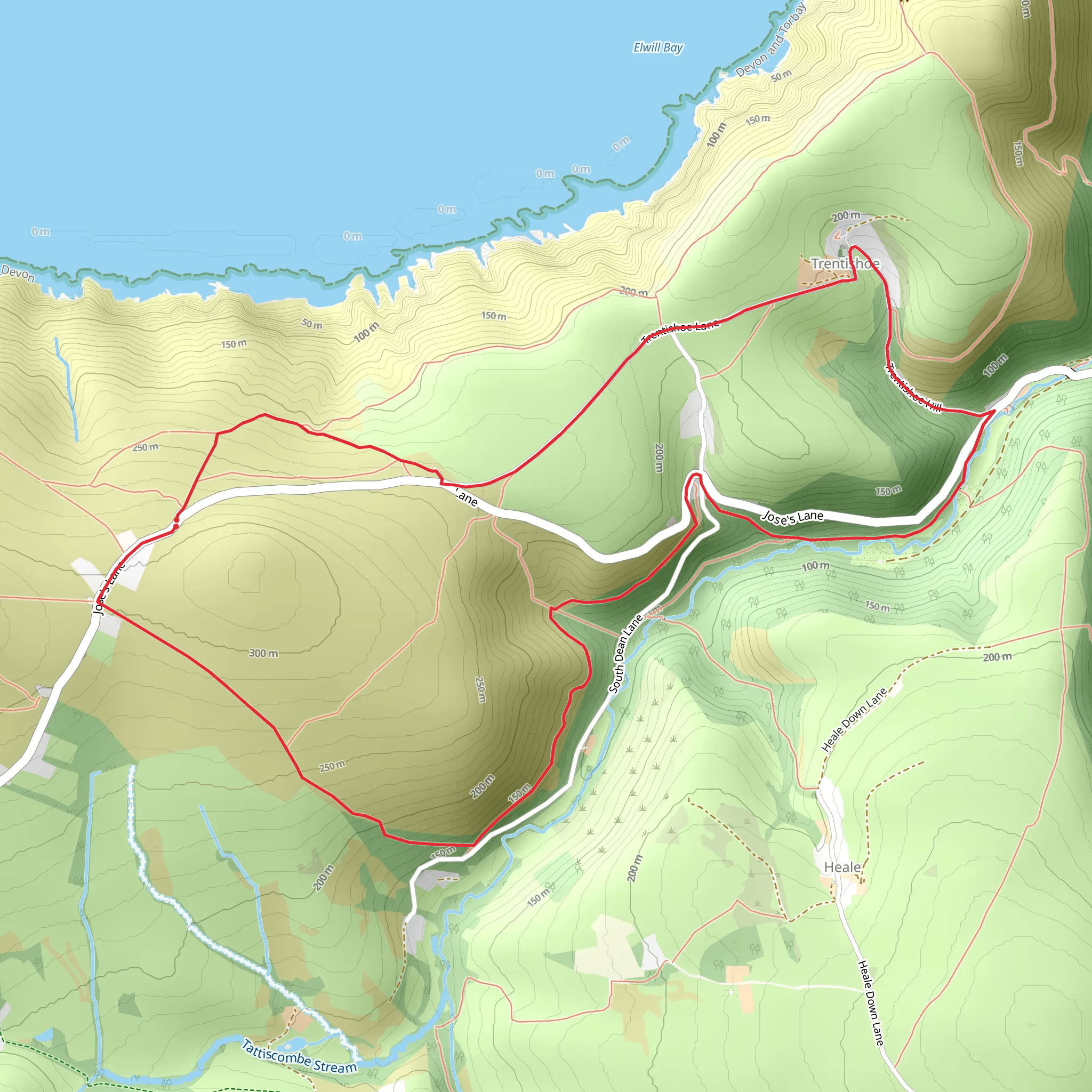 Trentishoe Down mobile static map