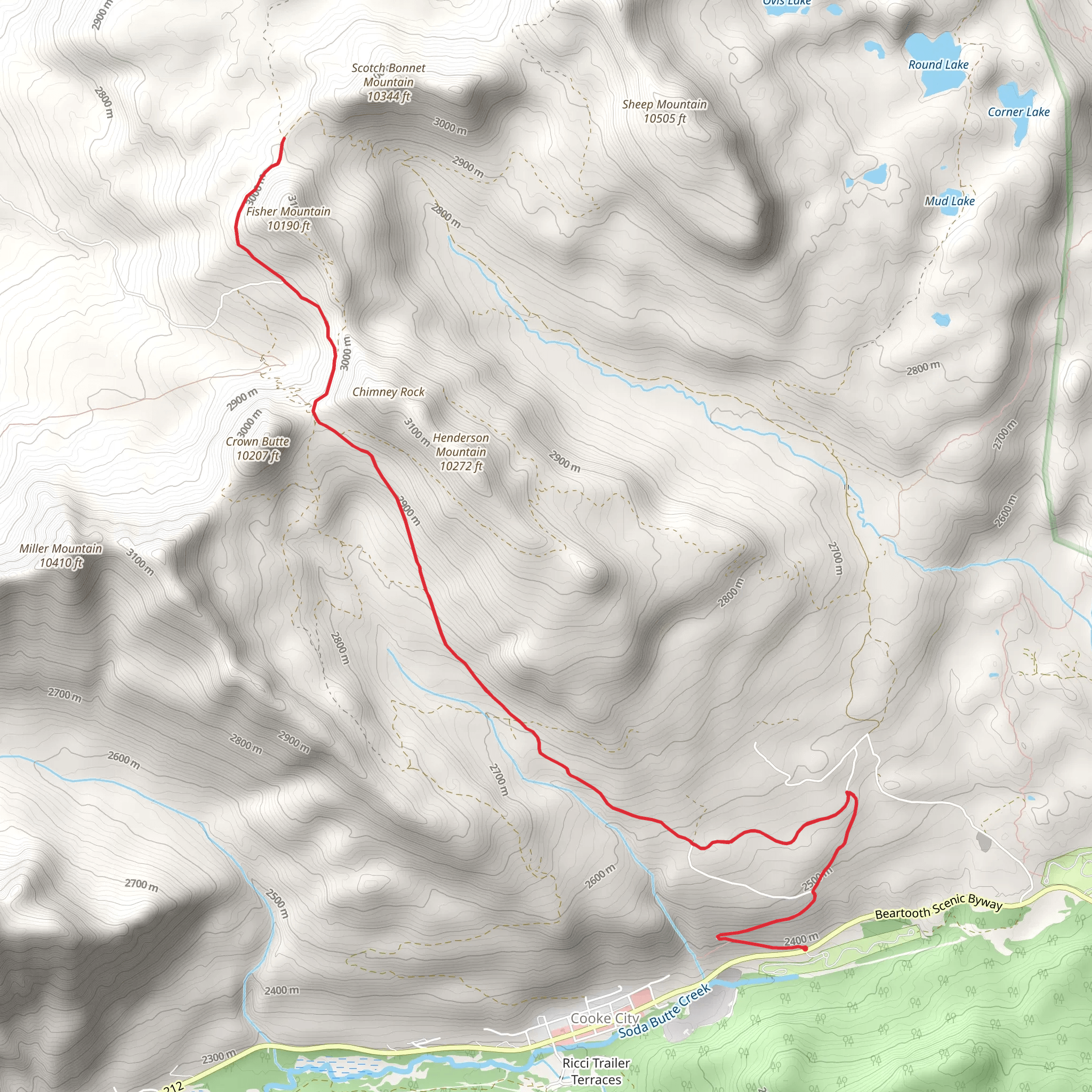 Daisy Pass Trail Road Walk mobile static map