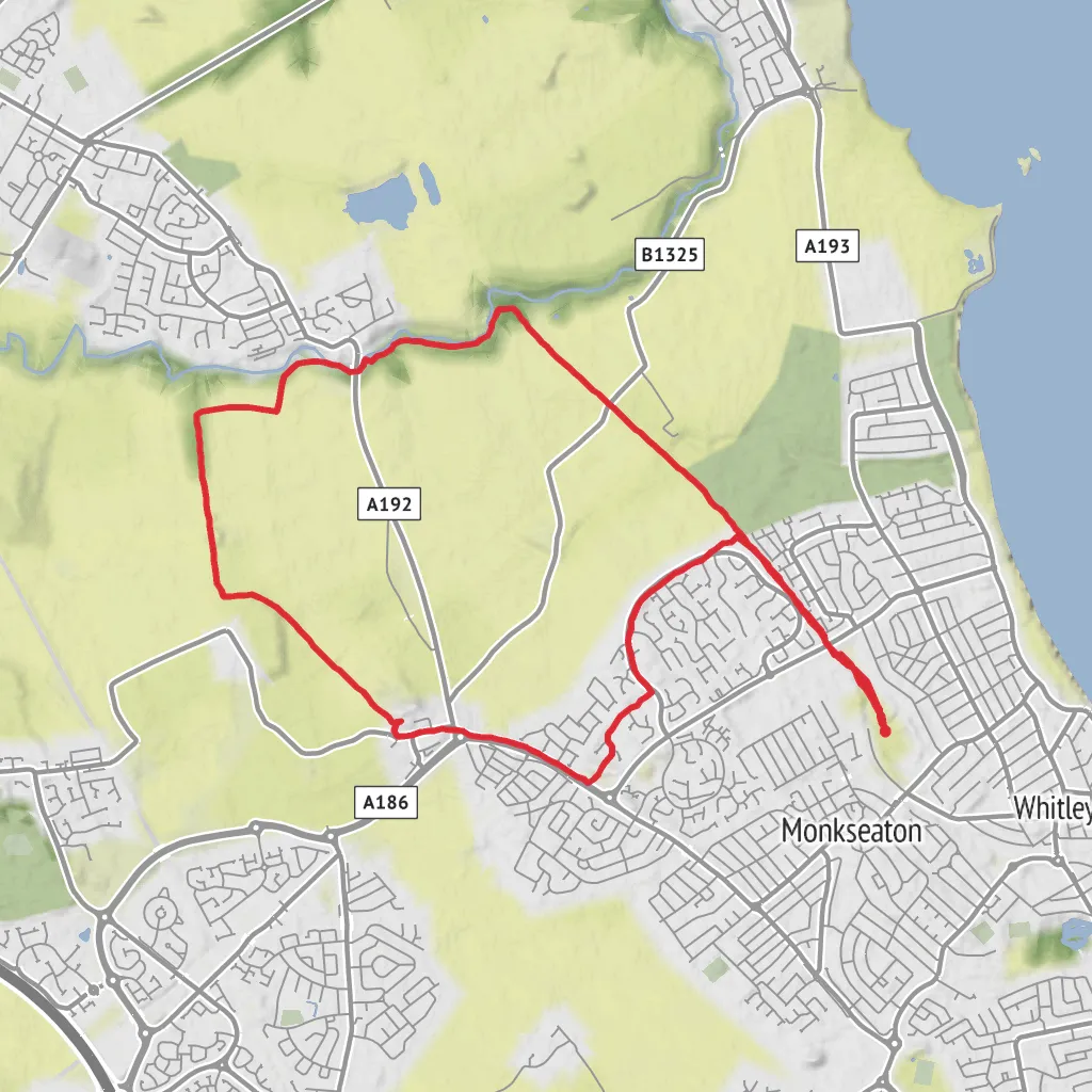 Whitley Bay - Earsdon Circular mobile static map