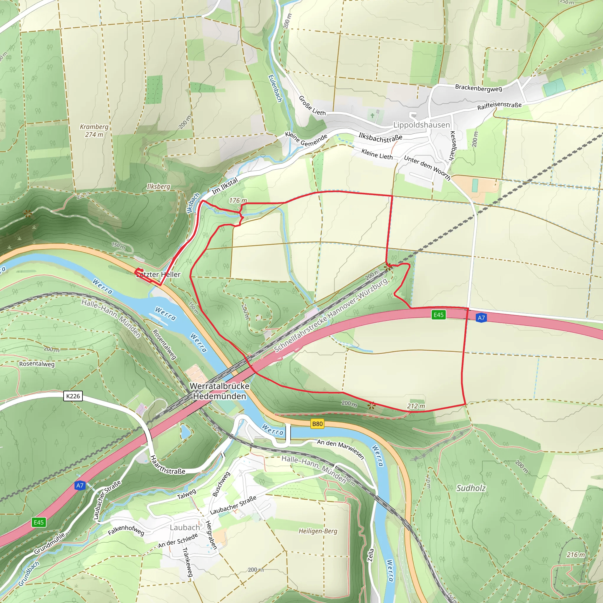 Lippoldshausen L3 Werratalblick and Groß Runde mobile static map