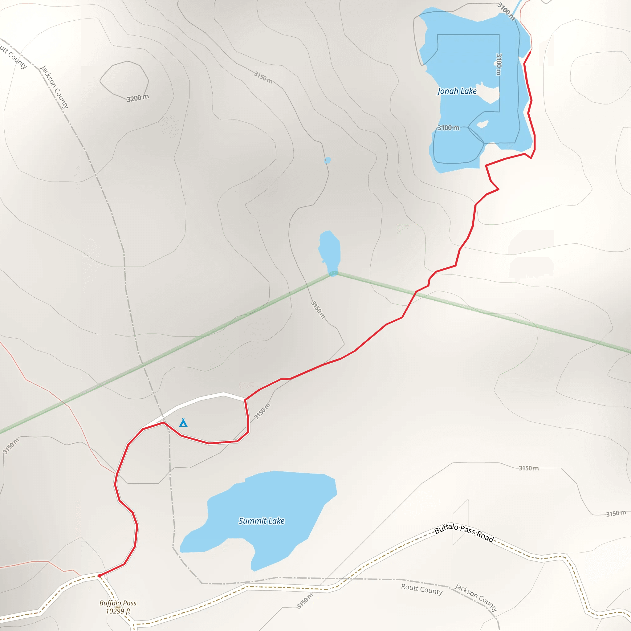 Summit Lake and Jonah Lake mobile static map