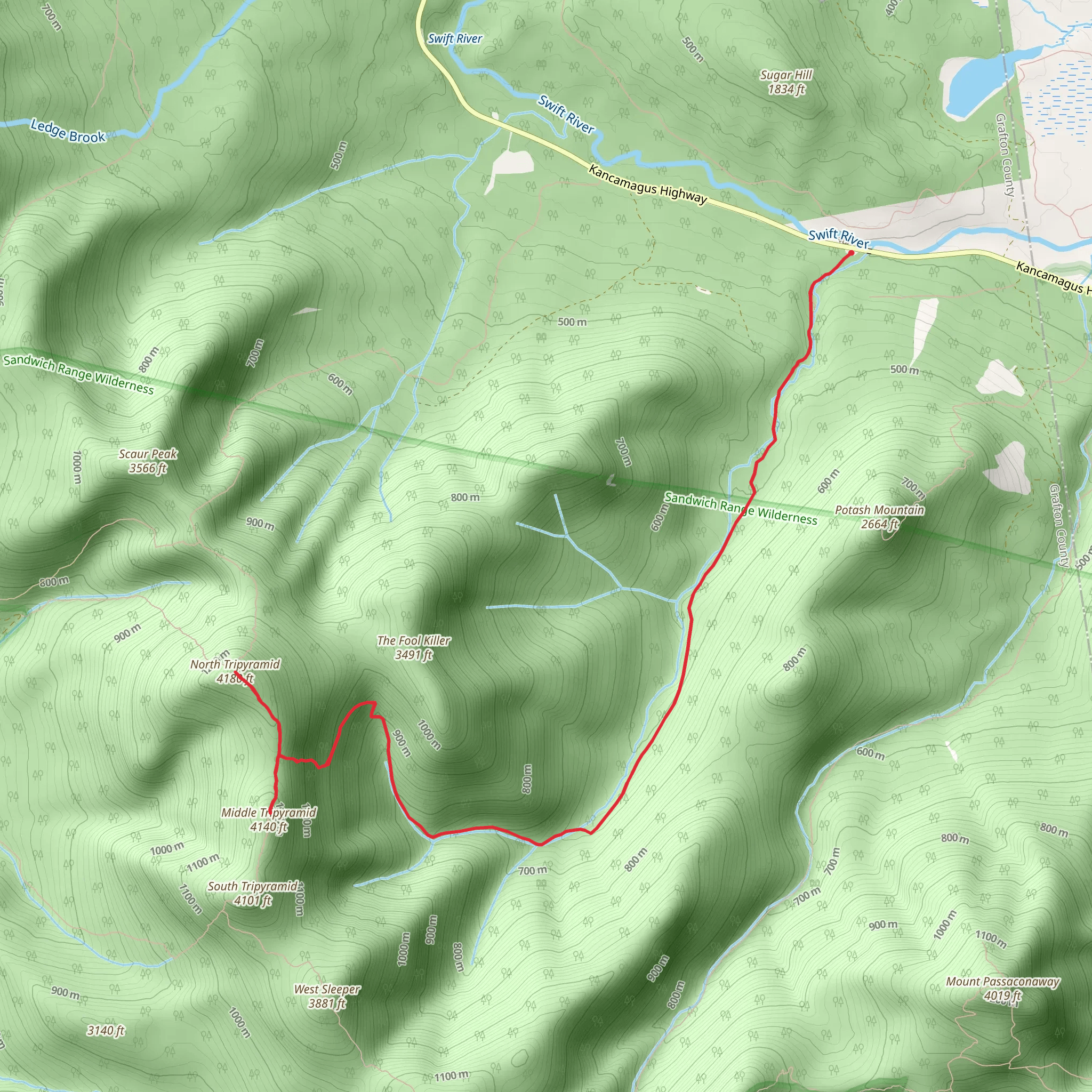 The Fool Killer, Middle Tripyramid and North Tripyramid mobile static map