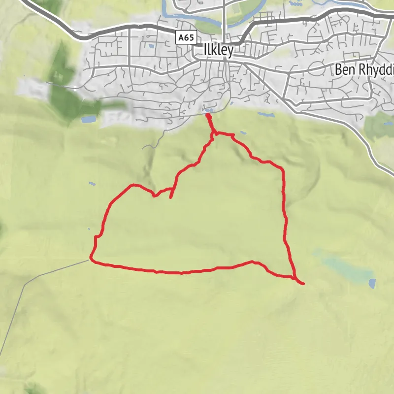 Hike from Ilkley mobile static map
