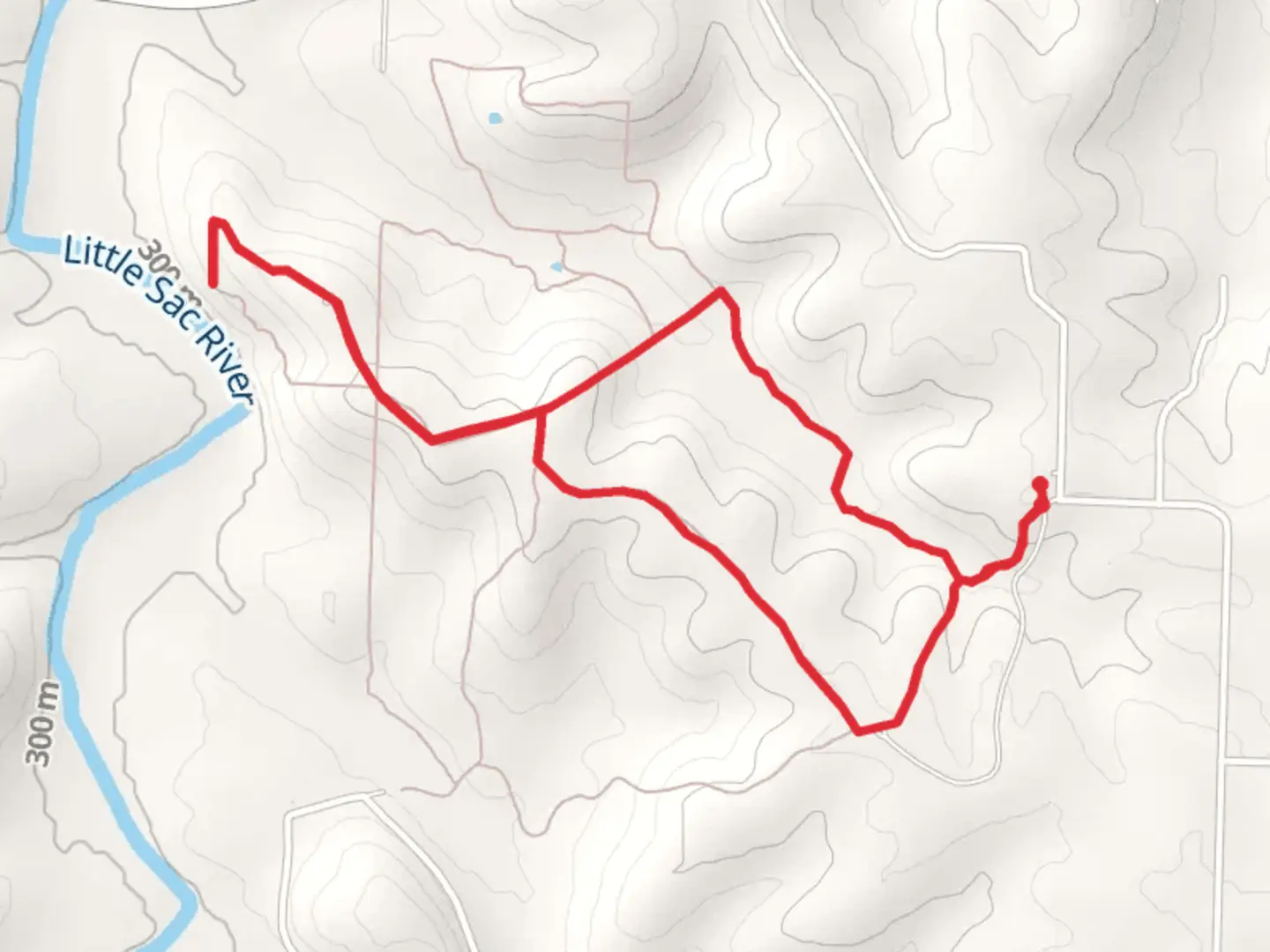 An image depicting the trail Oak-Hickory Trail Loop and its surrounding area.