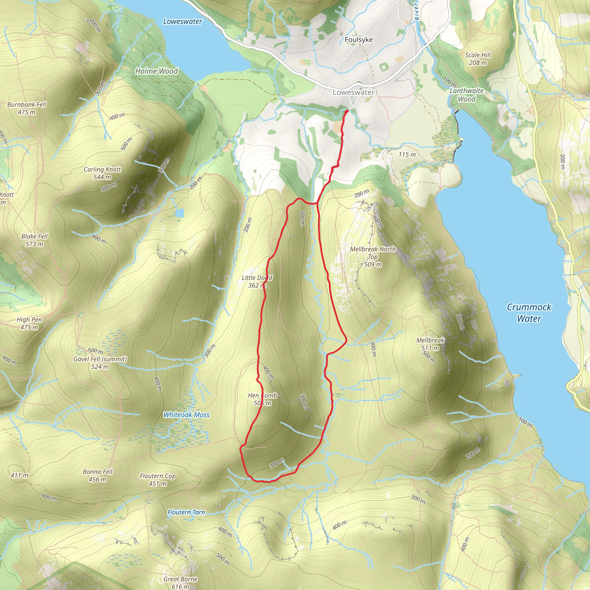 Little Dodd and Hen Comb Loop mobile static map