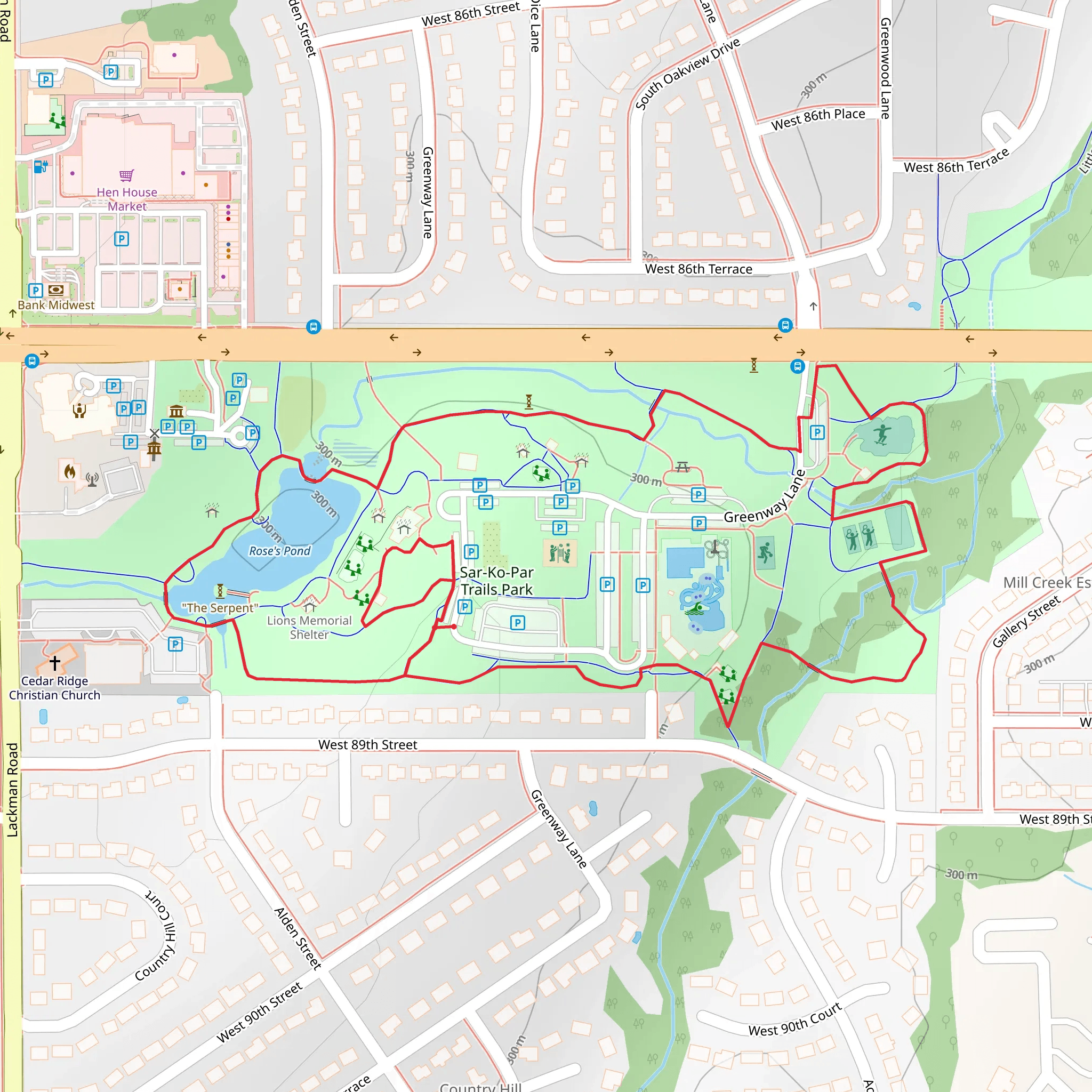 Greenway Lane Loop mobile static map