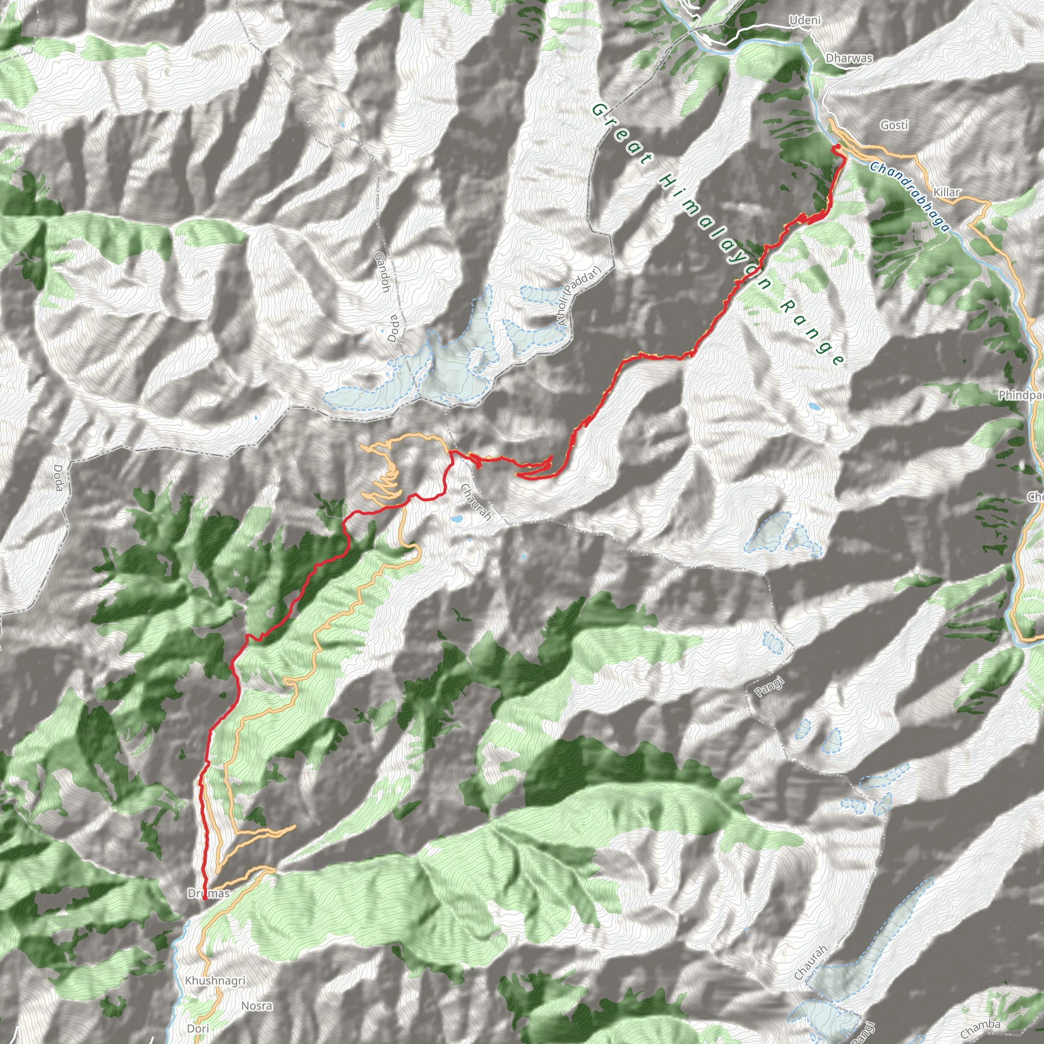 Sach Pass Trek mobile static map