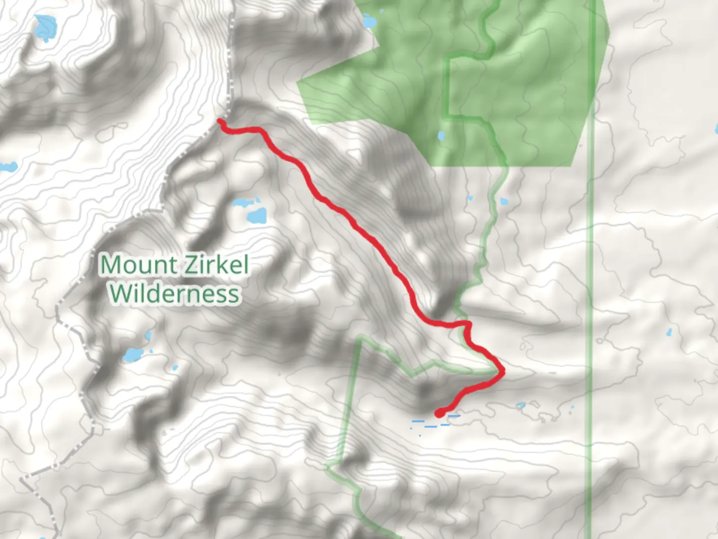An image depicting the trail Grizzly Helena Trail and Bear Creek Trail and its surrounding area.