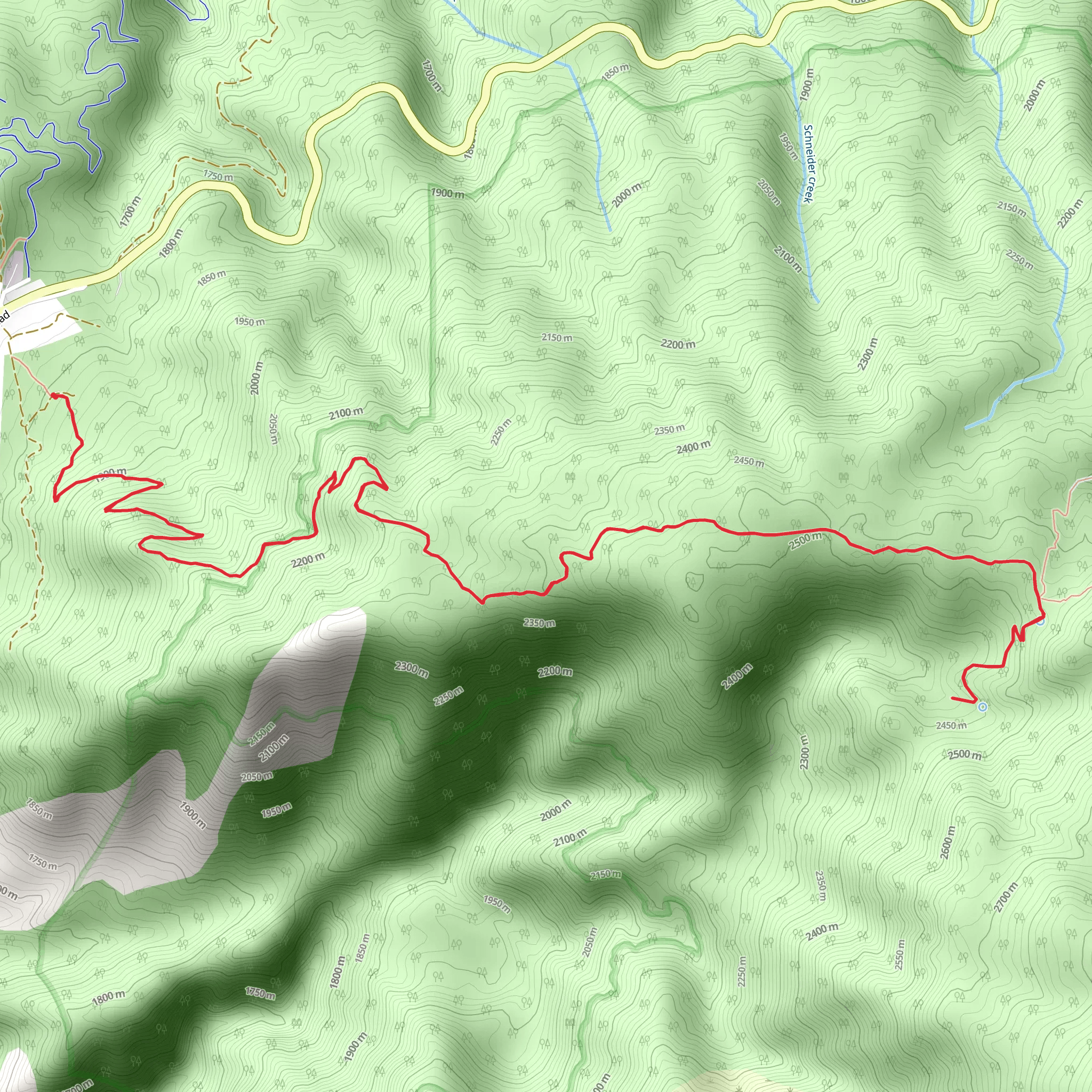 Columbine Springs Spur via San Bernardino Peak Trail mobile static map