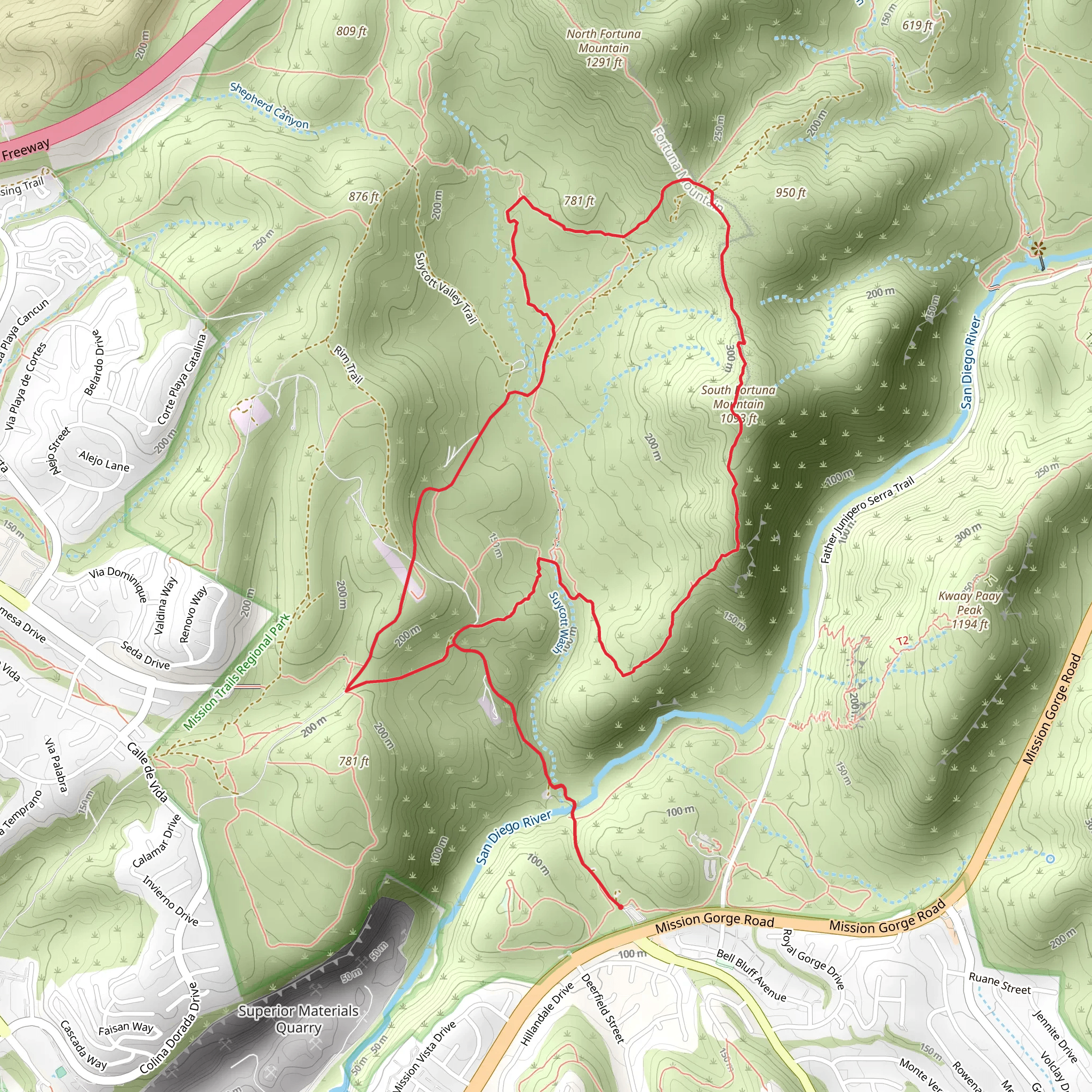 South Fortuna, South Fortuna Mountain and Fortuna Saddle Loop Trail mobile static map