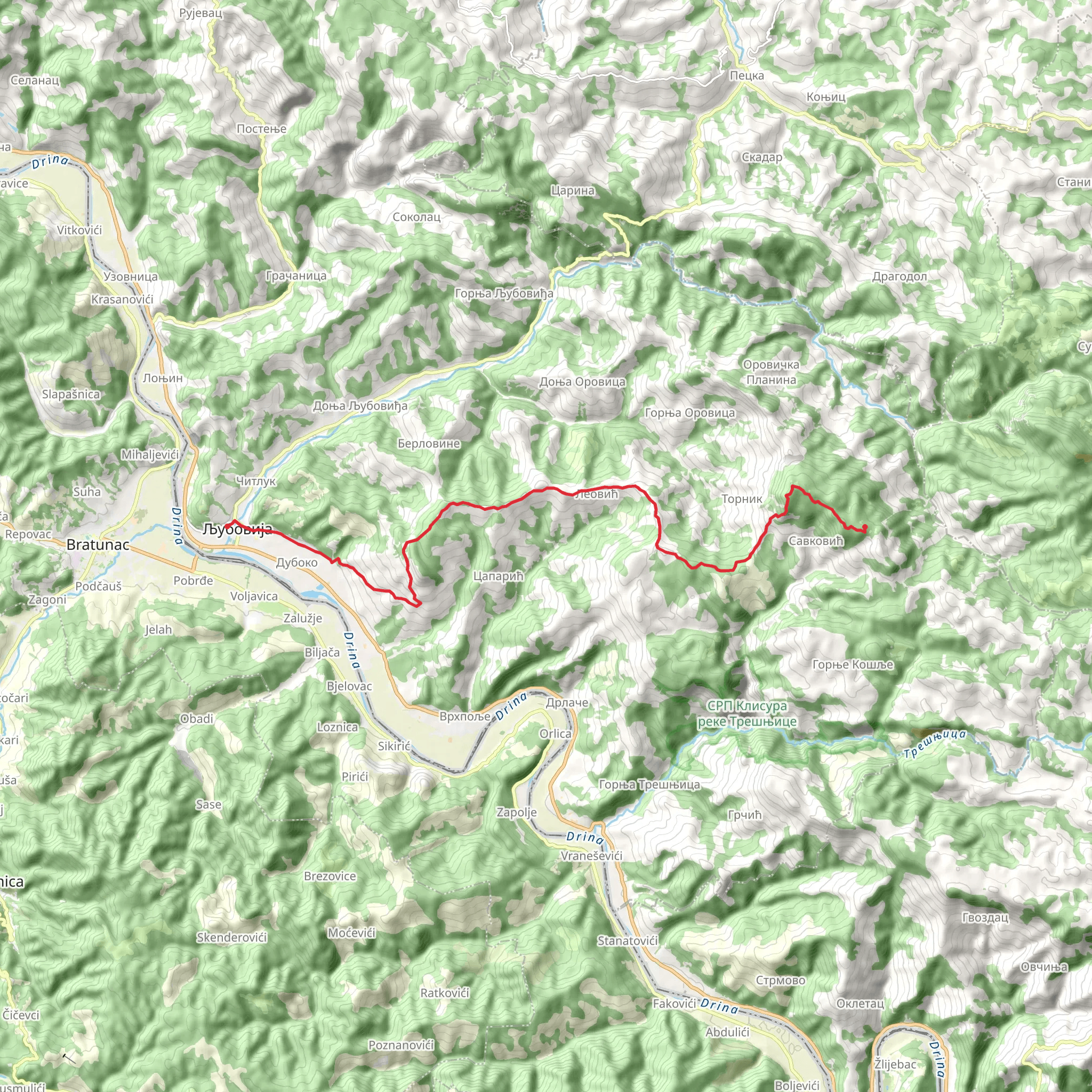 Ljubovija - Tornička Bobija mobile static map