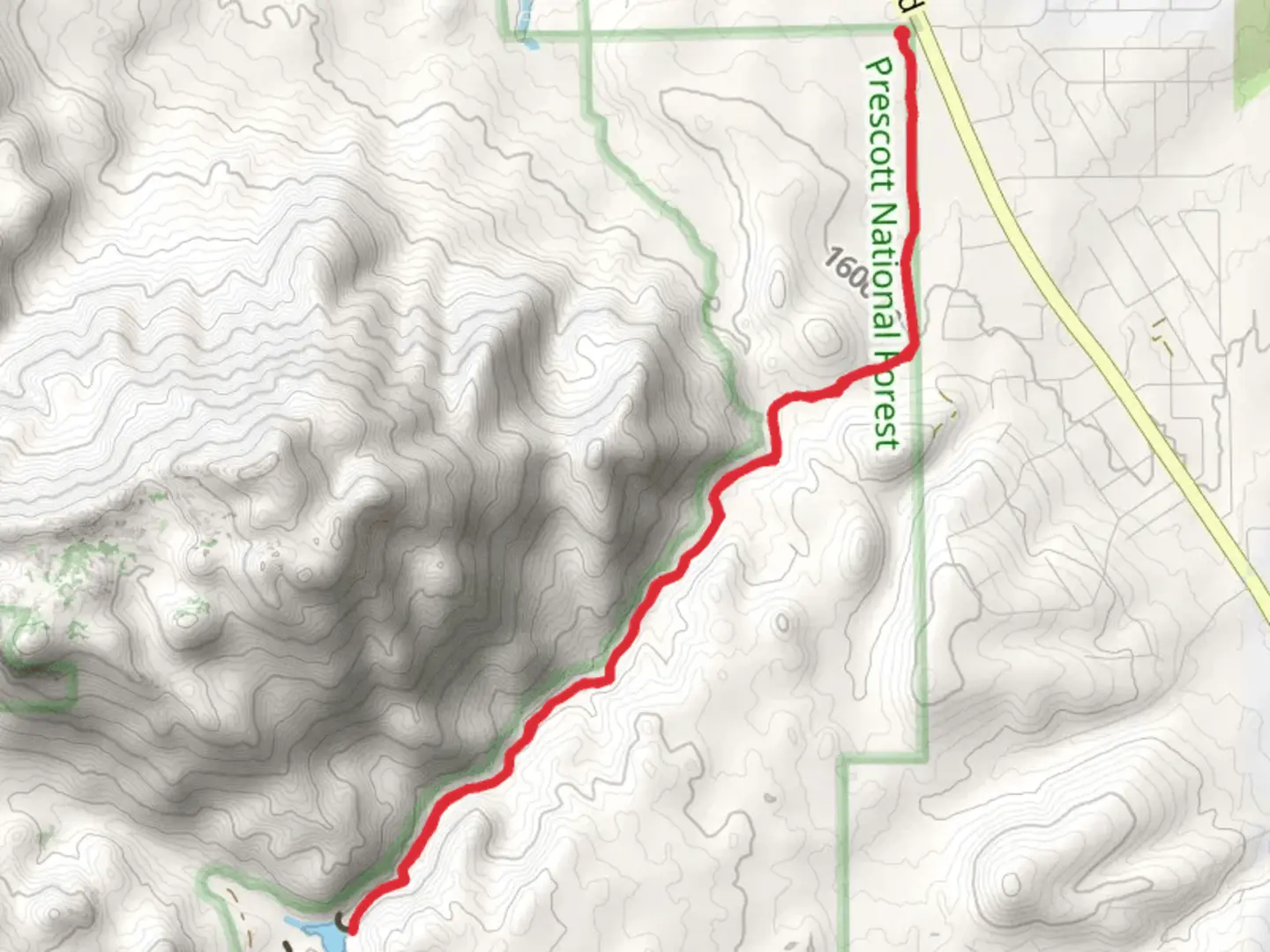 An image depicting the trail Granite Basin Lake via N Skyline Drive and its surrounding area.