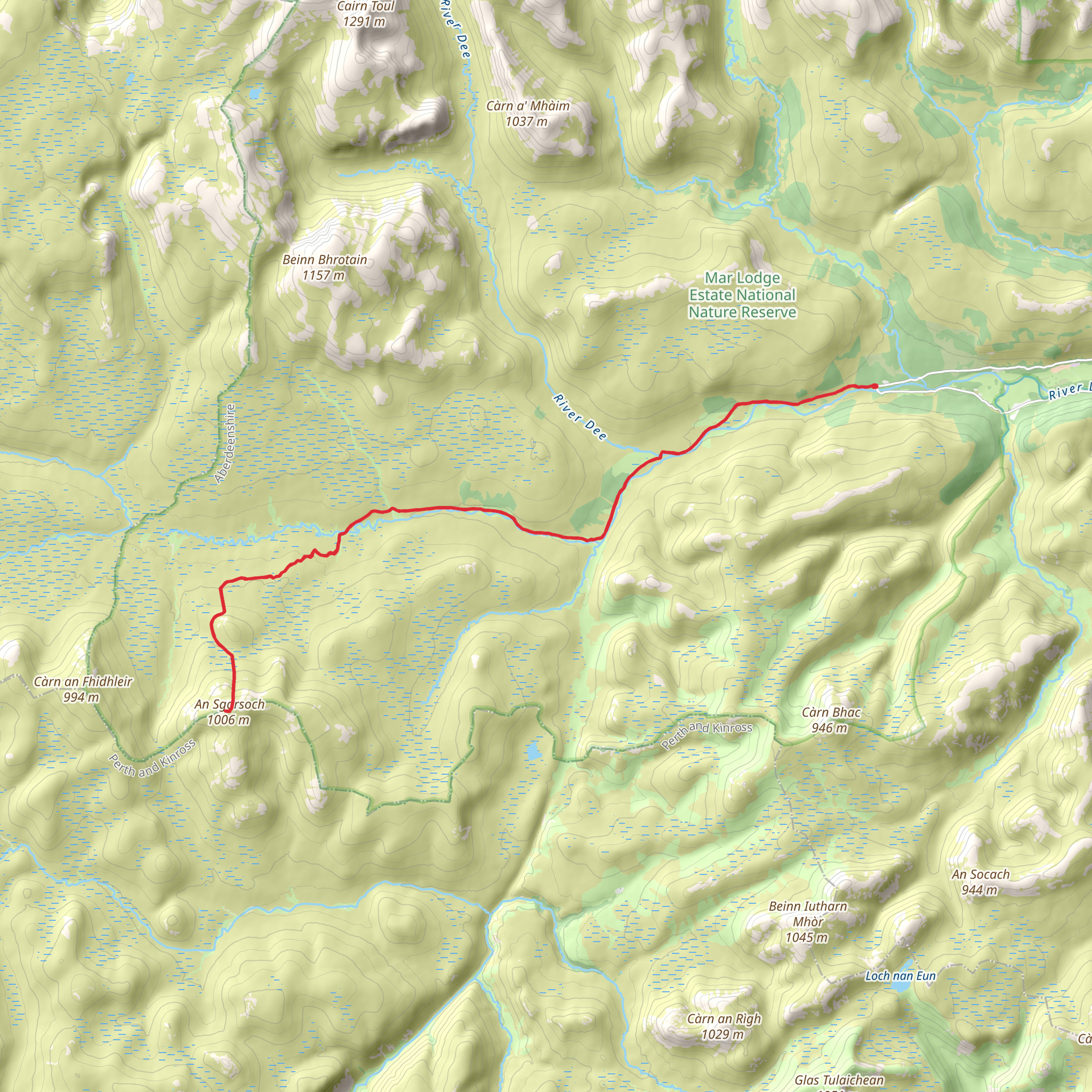 An Sgarsoch Walk mobile static map