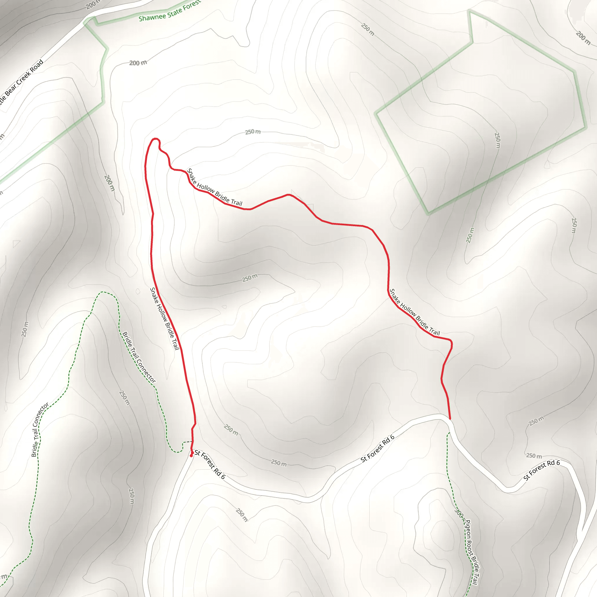 Snake Hollow Out and Back mobile static map