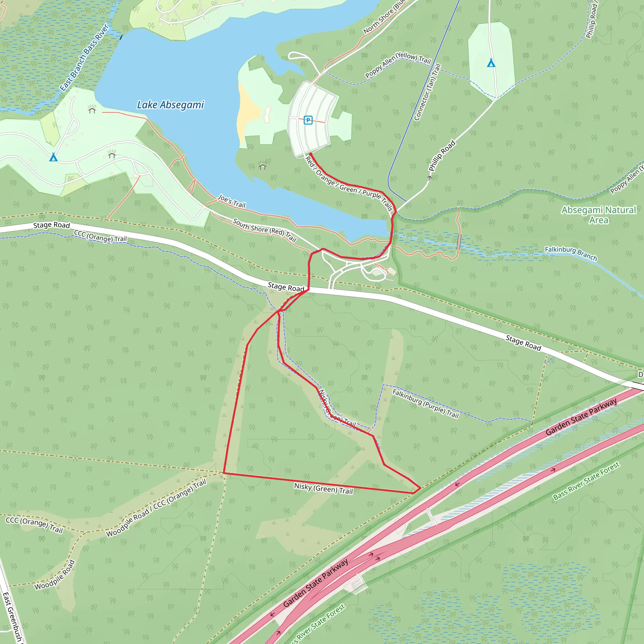 South Shore and Nisky Loop Trail mobile static map