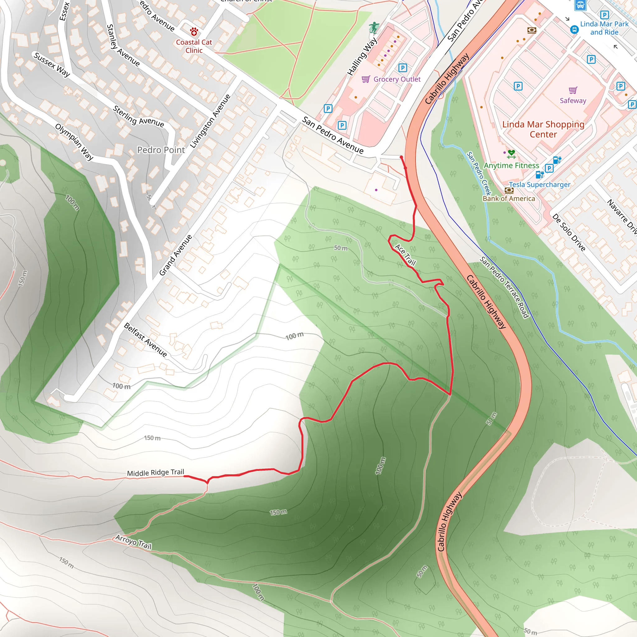 Middle Ridge via Ace Trail mobile static map