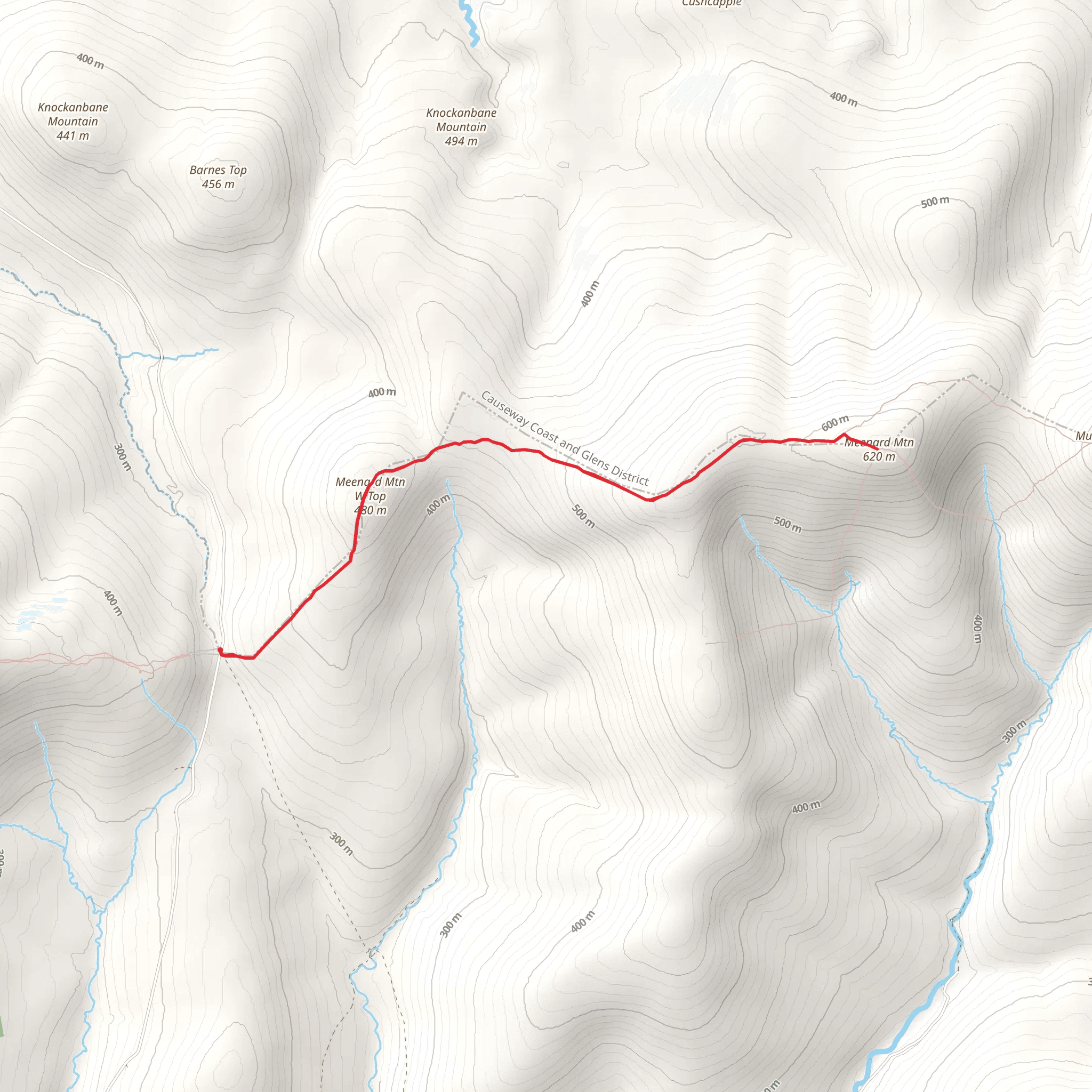 Meenard Mountain Walk from Cranagh mobile static map