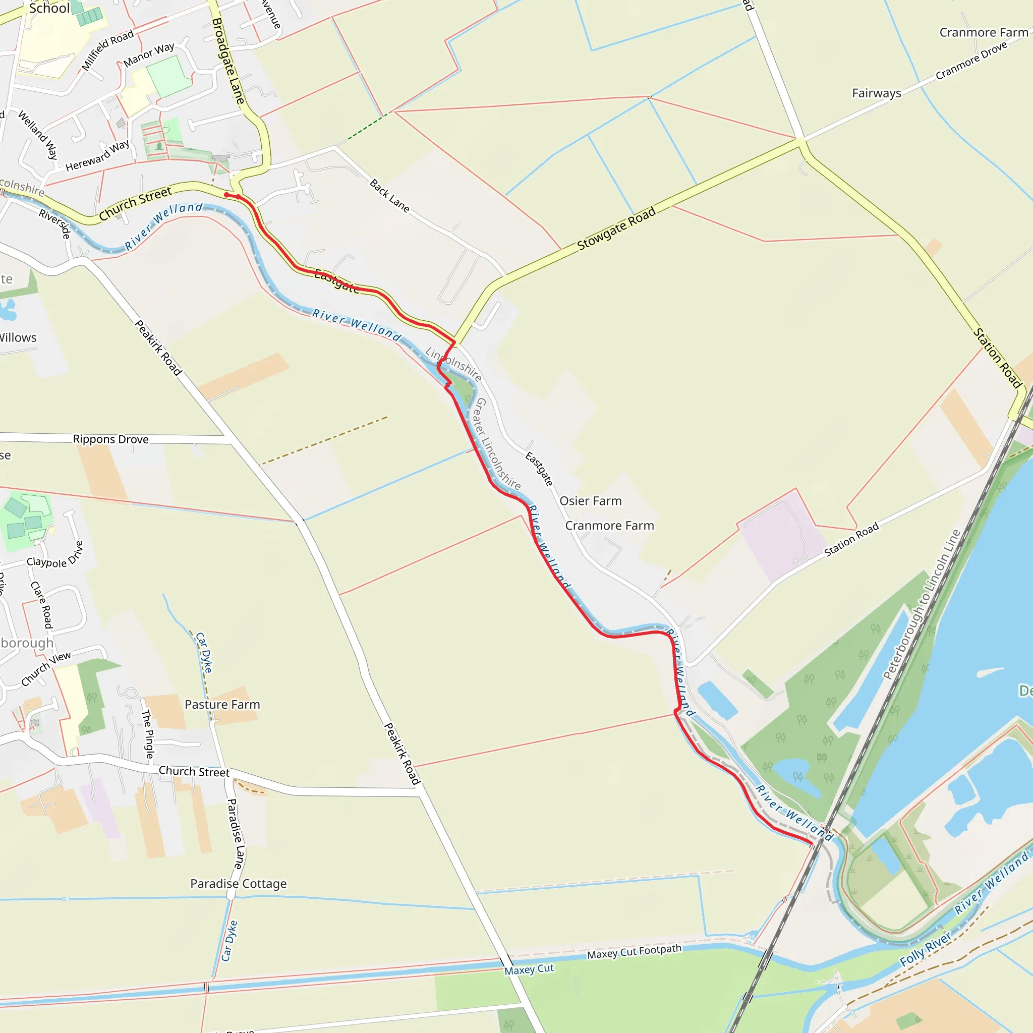 River Welland and Park Island mobile static map