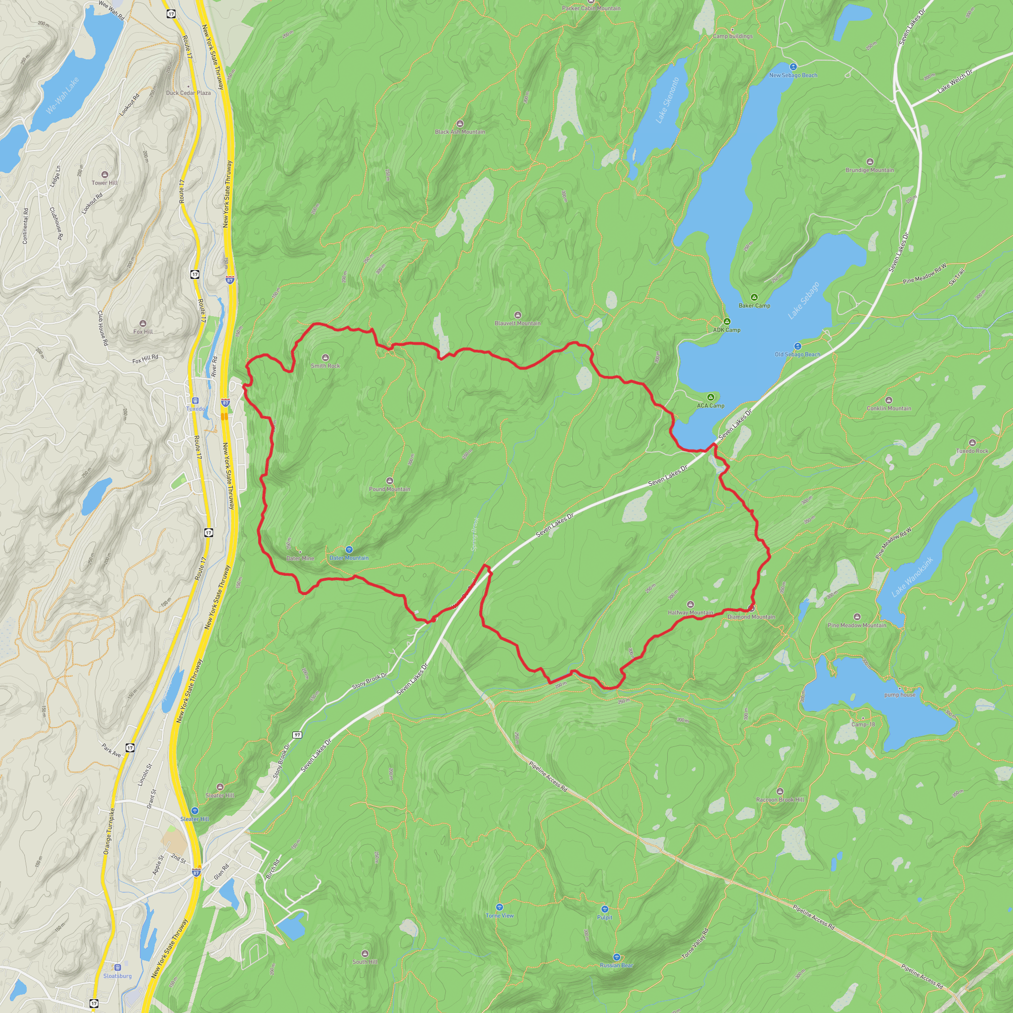 Kakiat Trail and Lake Sebago Loop Trail mobile static map