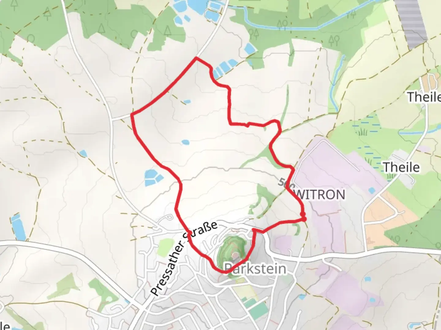 An image depicting the trail Steingasse Loop and its surrounding area.