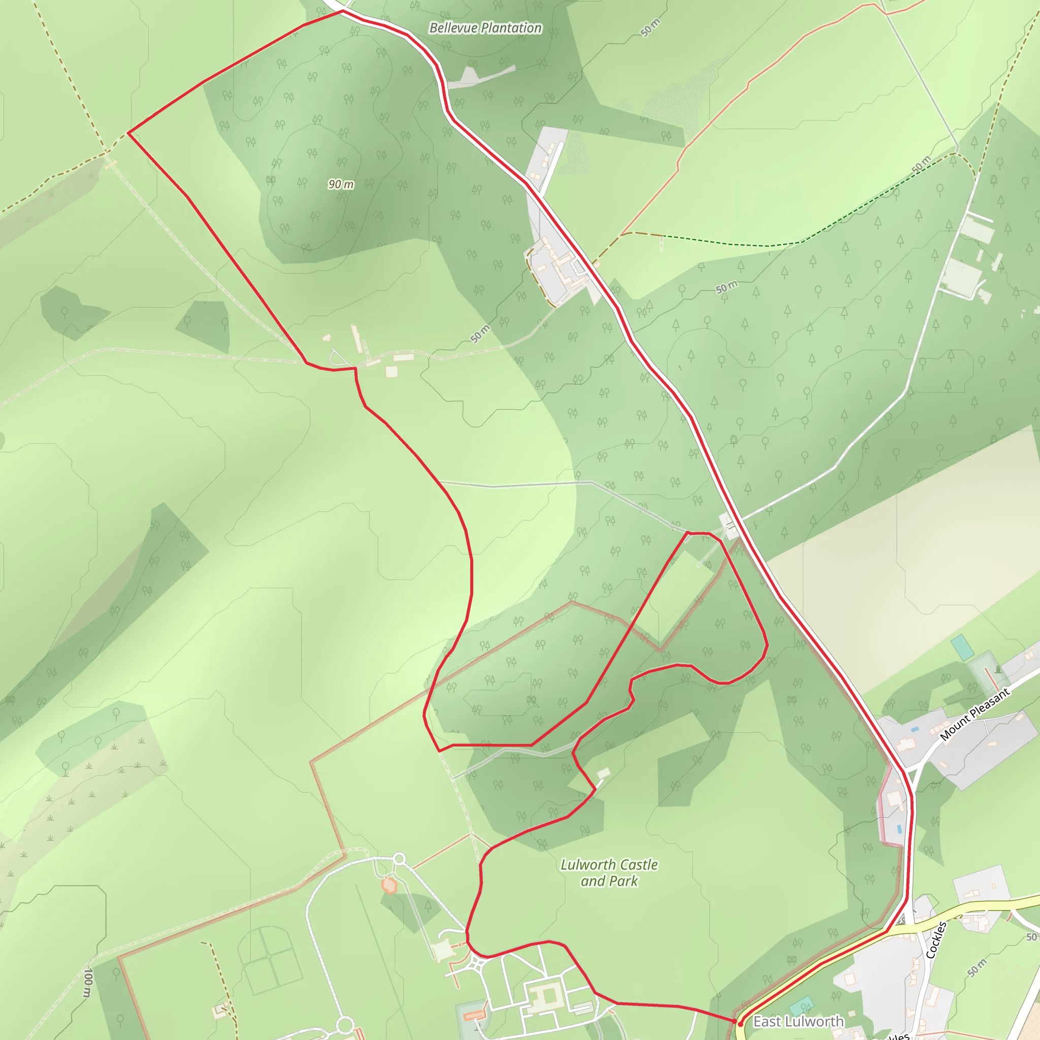 Lulworth Castle Loop mobile static map