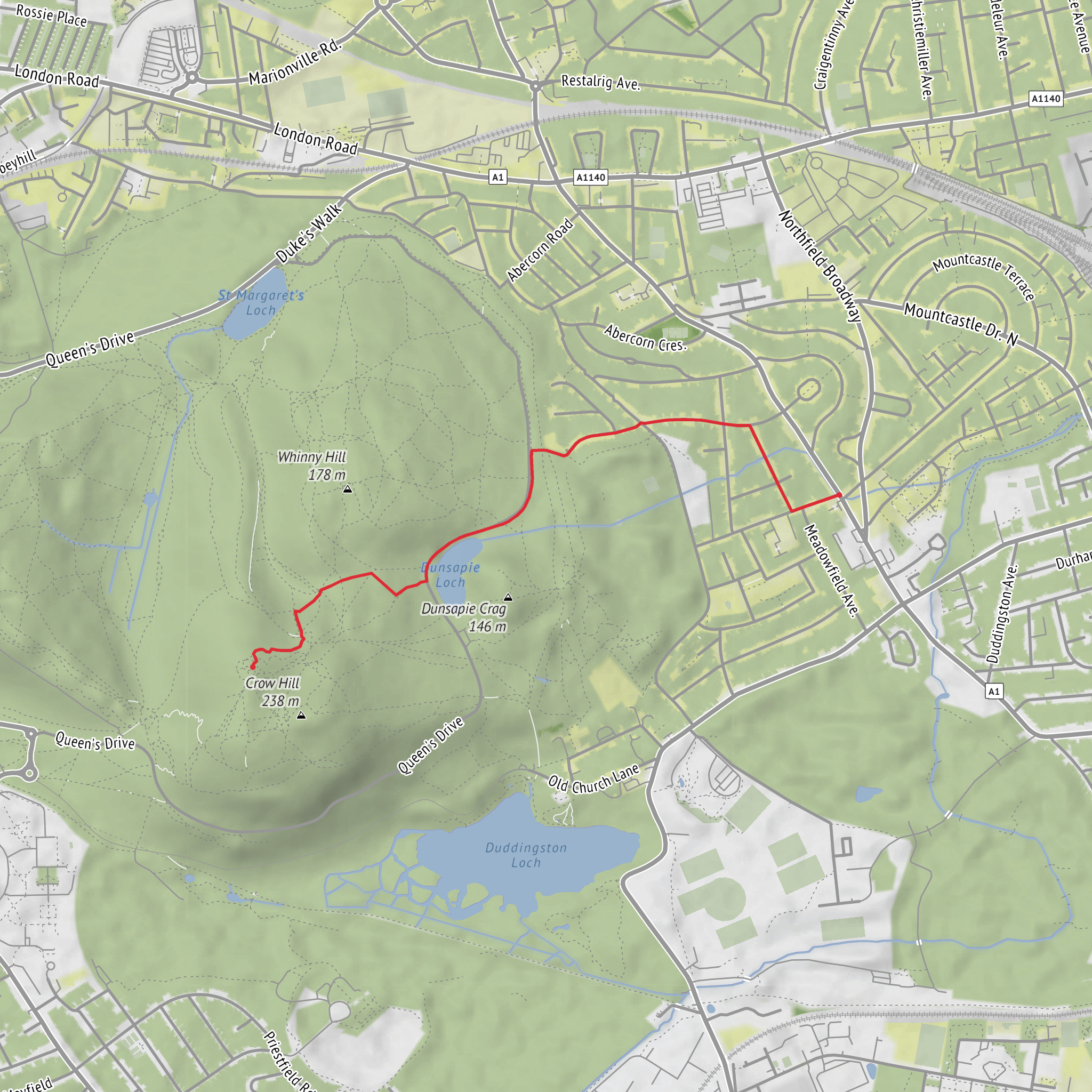 Arthur's seat from Paisley mobile static map