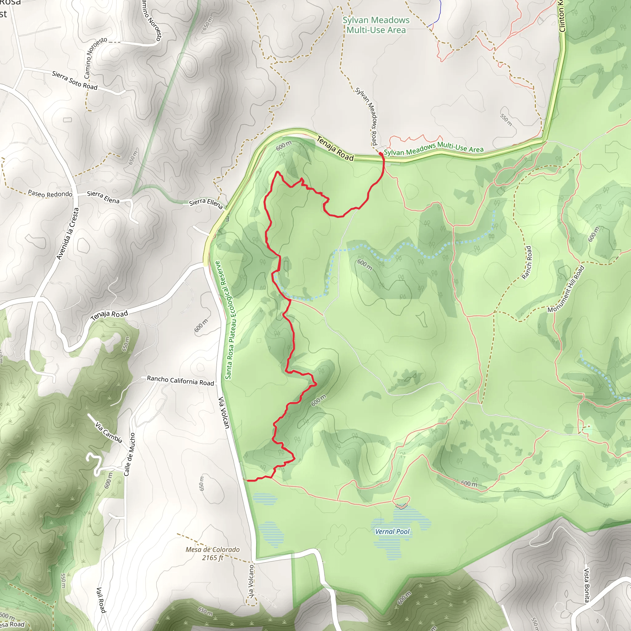 Los Santos Trail from Hidden Valley Road mobile static map
