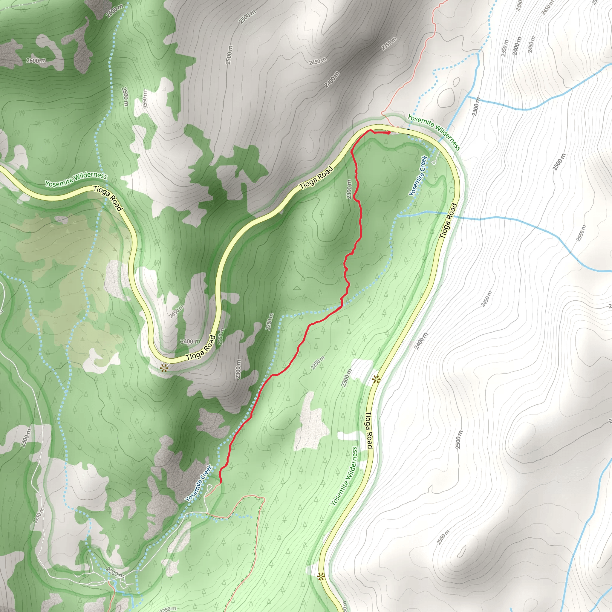 Yosemite Creek Walkalong mobile static map