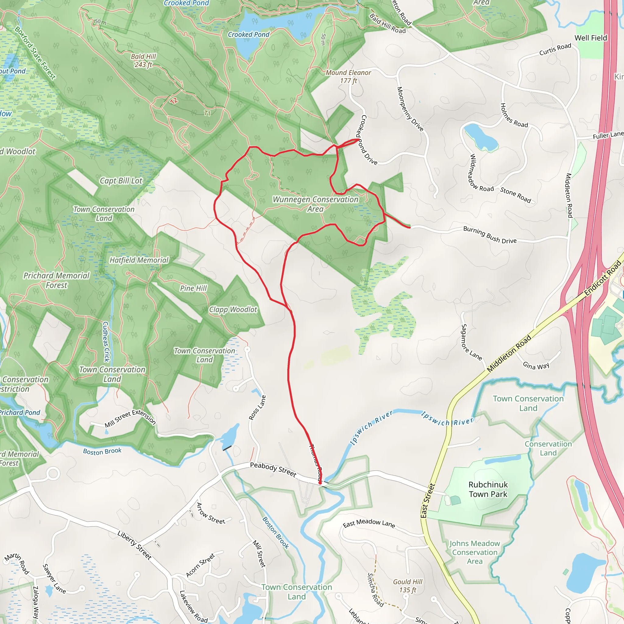 Wunnegen Conservation Area Loop mobile static map