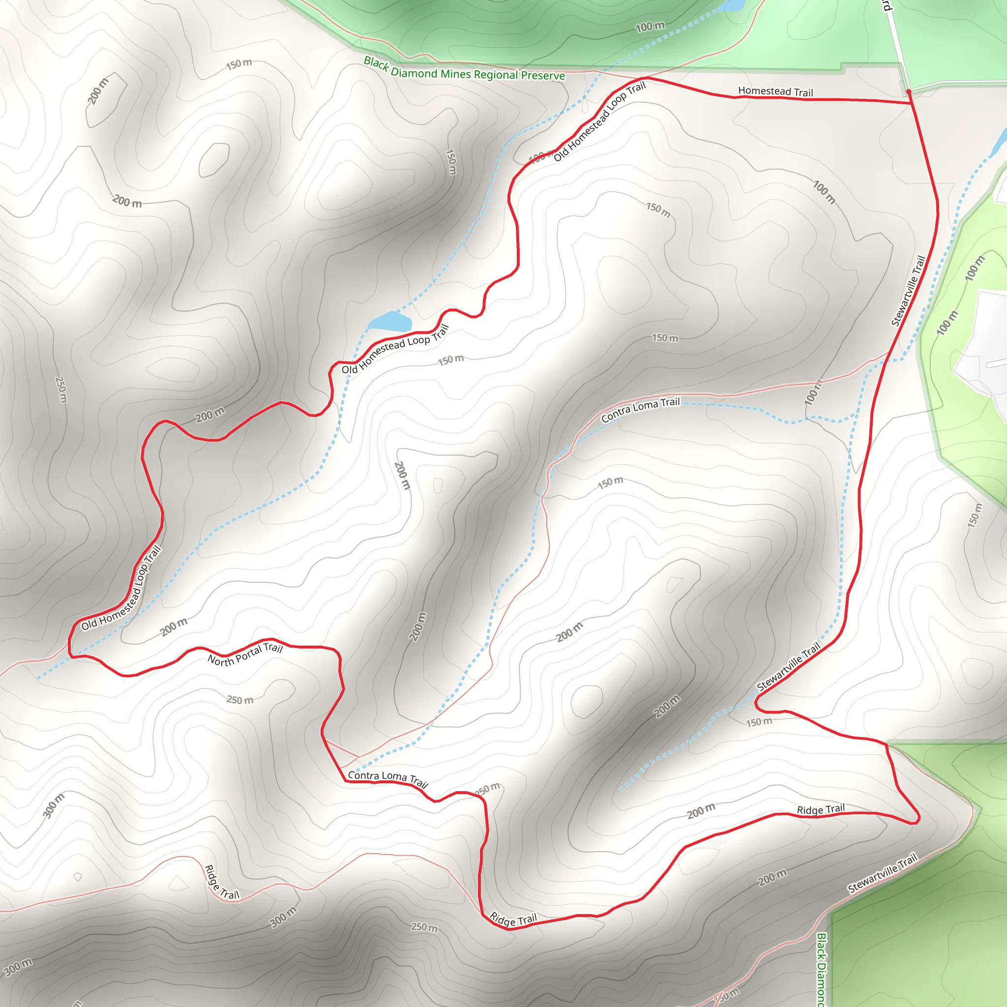American Discovery, Contra Loma and Old Homestead Loop Trail mobile static map