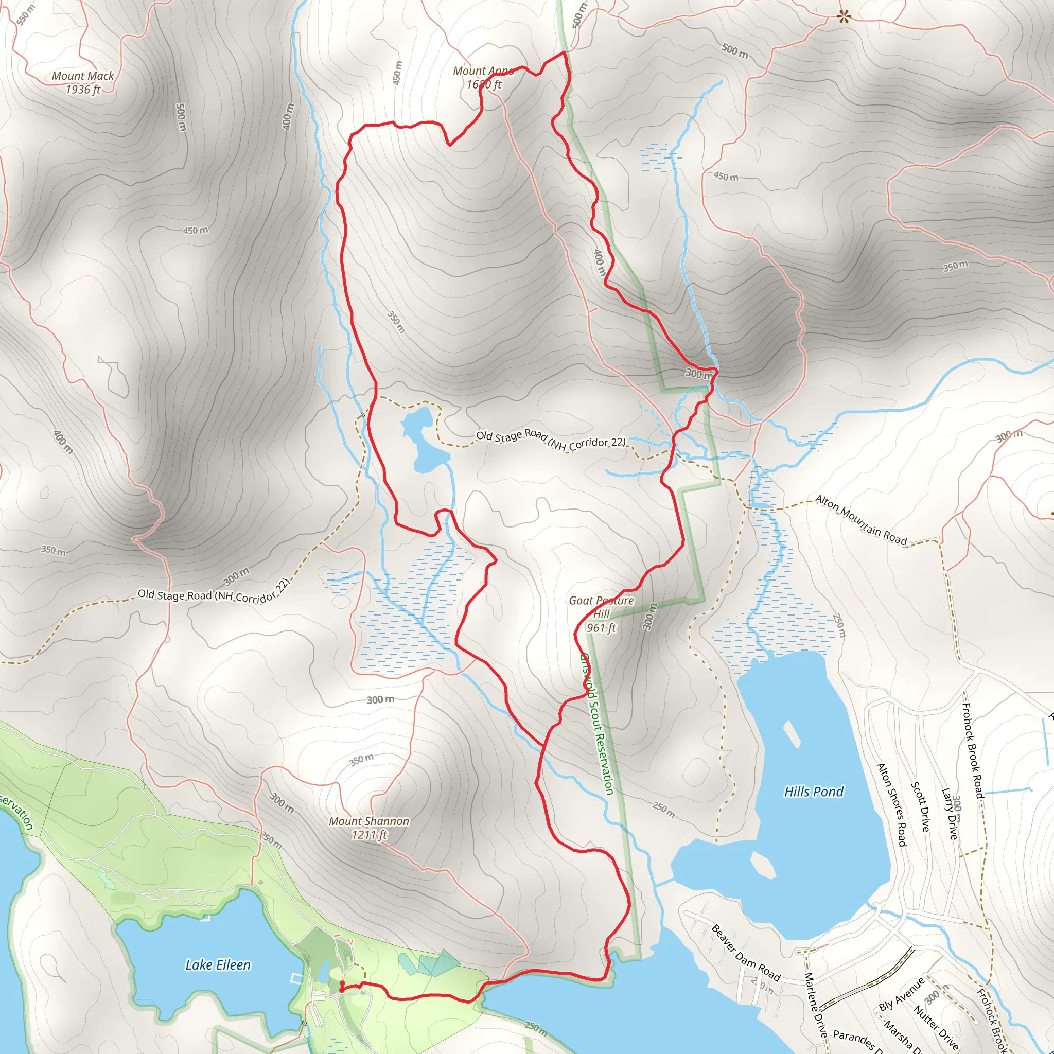Goat Pasture and Mount Anna Loop mobile static map