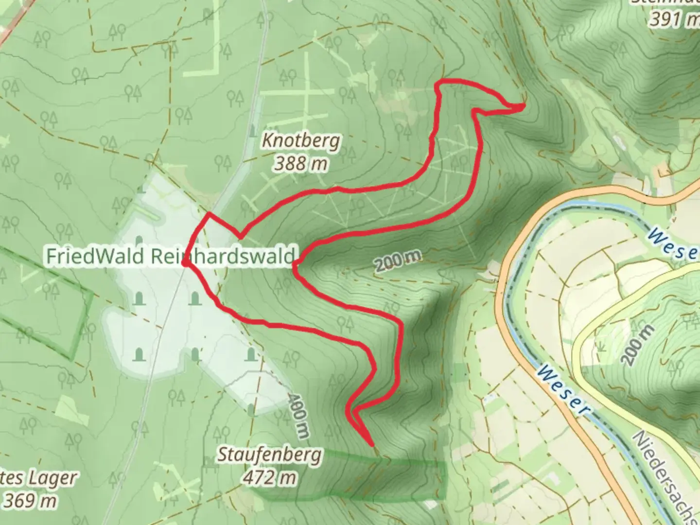 An image depicting the trail Friedwald Reinhardwald Loop and its surrounding area.
