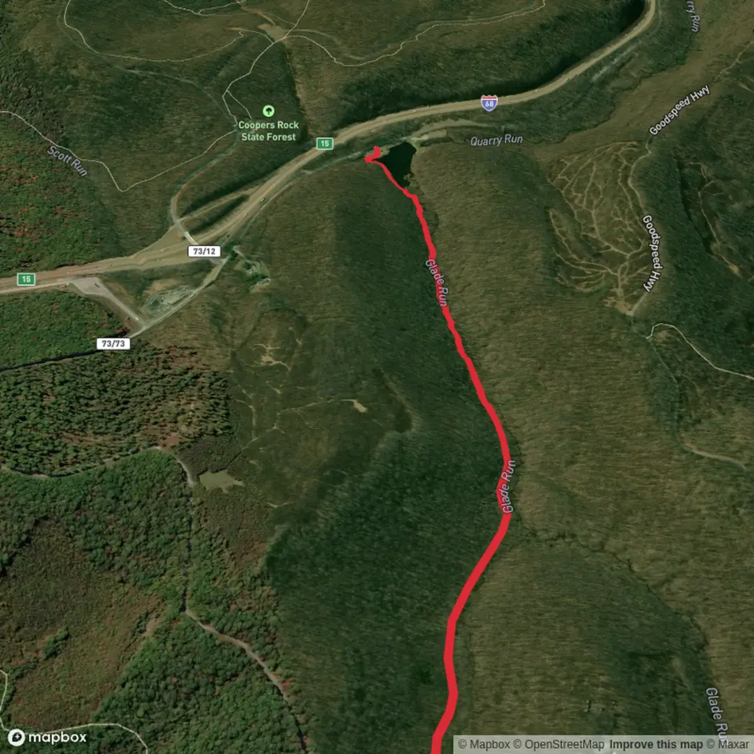 An image depicting the trail Glade Run Trail and its surrounding area.