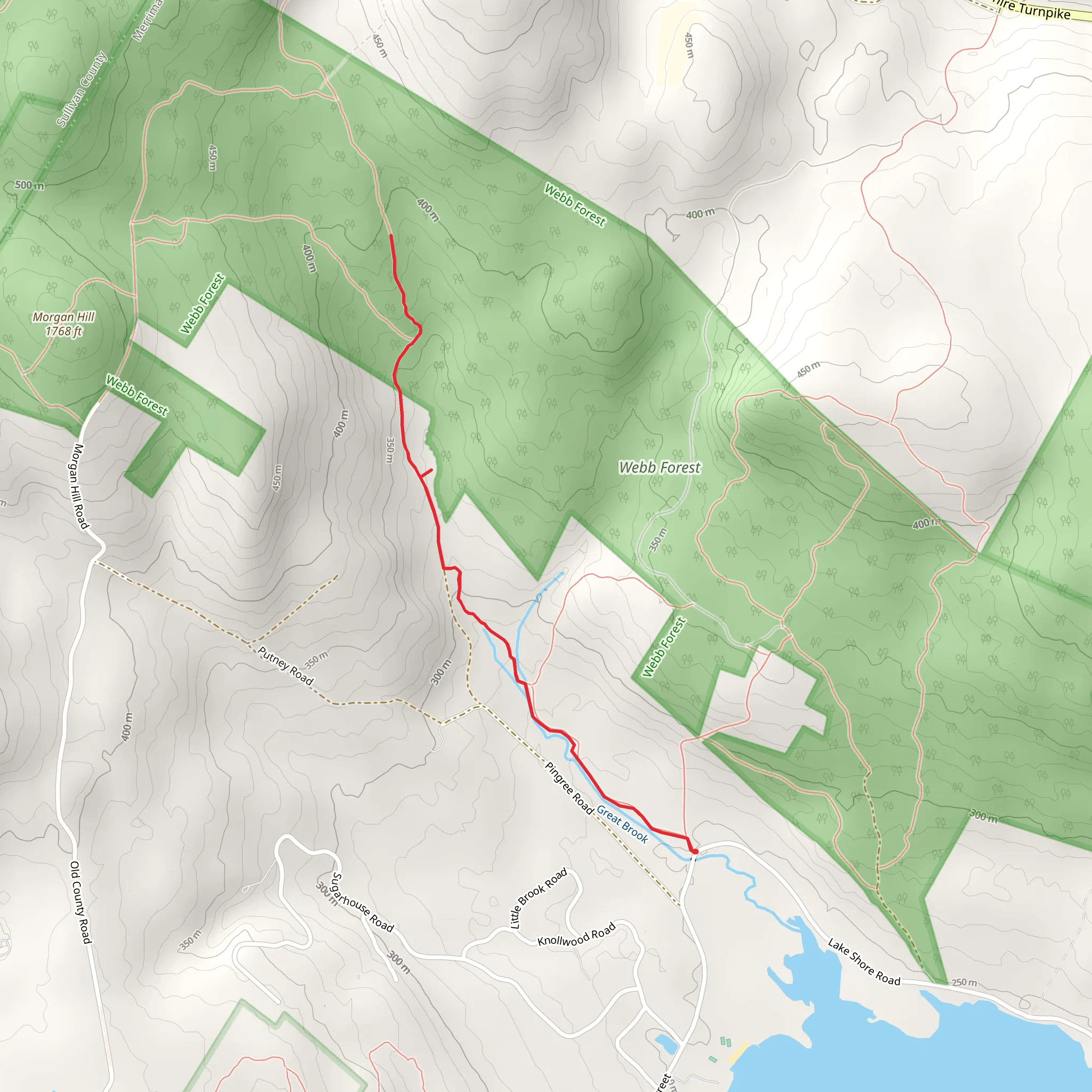 Great Brook Trail mobile static map