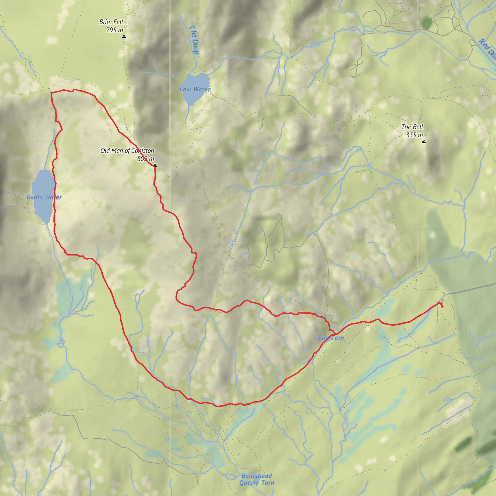 Old Man of Coniston and Goats Water Loop mobile static map